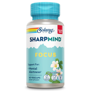 SOLARAY SharpMind Focus, Mental Alertness Nootropic Supplement for Healthy Brain Fog, Cognizin Citicoline, Lions Mane Mushroom, Bacopa Monnieri, 60 Day Money Guarantee, 60 Serv 60 Veg Caps SOLARAY buy supplements canada