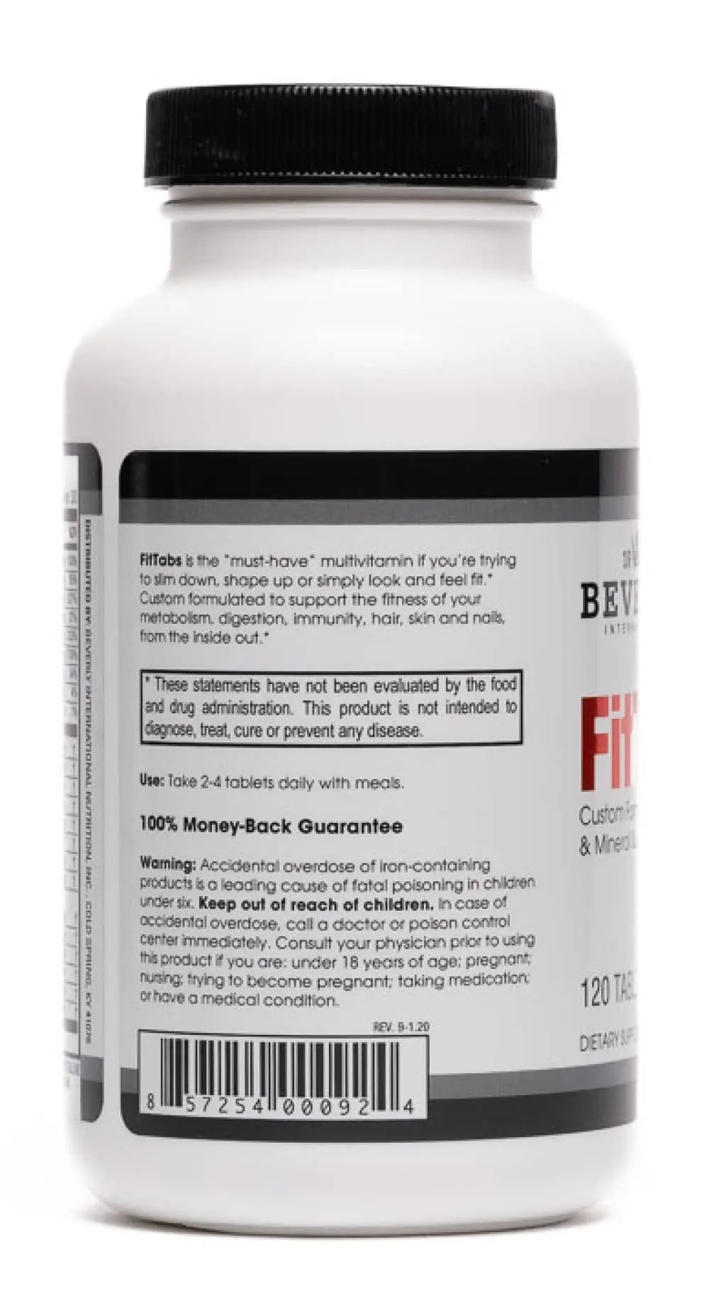Beverly International Fit Tabs Daily Multi-Vitamin/Mineral with Iron Peptonate,120 Tablets. (30 Servings) Notice The Difference Beverly International buy supplements canada