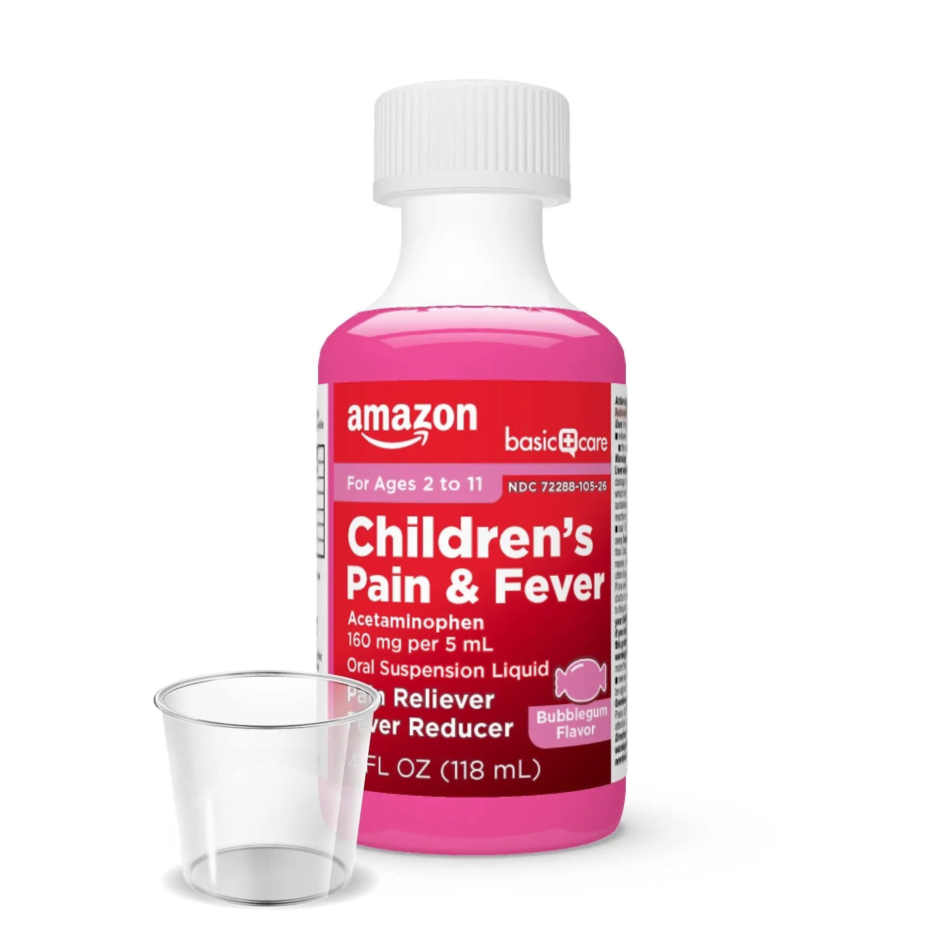 Amazon Basic Care Children's Pain Reliever and Fever Reducer, Acetaminophen 160 mg per 5 ml, Bubblegum Flavor, for Headache and Sore Throat, Ages 2-11 Years, 4 fl oz Amazon Basic Care buy supplements canada