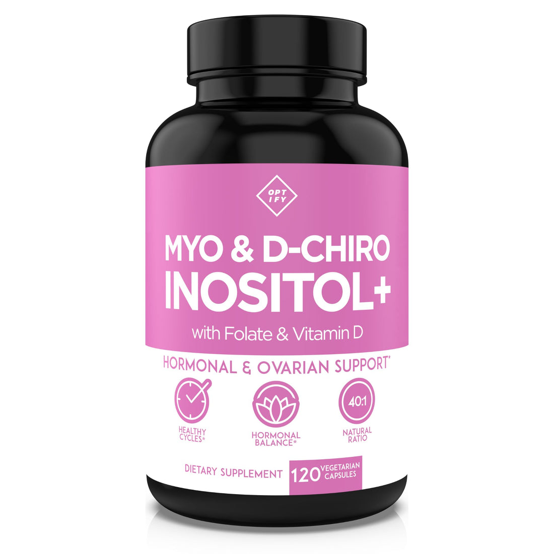 Optify Myo-Inositol & D-Chiro Inositol Supplement for Women – 40:1 Ratio Plus Folate and Vitamin D – Support Healthy Hormonal Balance Optify buy supplements canada