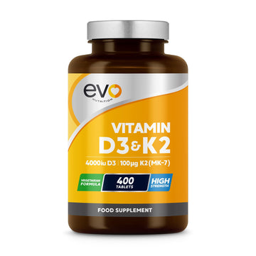 Vitamin D3 4000iu & Vitamin K2 100ug MK7 | 400 Vegetarian Tablets - 1 Year Supply EVO NUTRITION buy supplements canada