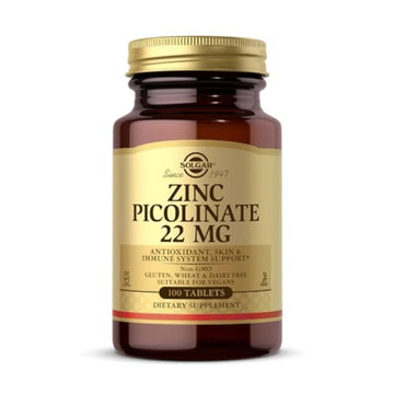 Solgar Zinc Picolinate 22 mg, 100 Tablets - Promotes Healthy Skin - Supports Immune System, Normal Taste & Vision - Antioxidant – Non-GMO, Vegan Solgar buy supplements canada