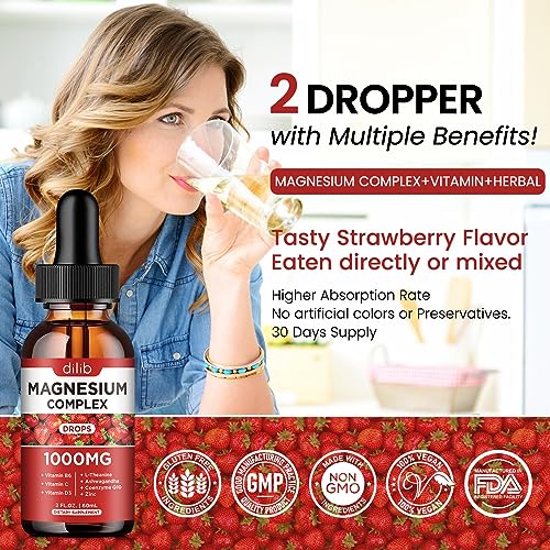 Triple Magnesium Complex Supplement, Magnesium Glycinate, Blend, Citrate Liquid Drops dilib buy supplements canada