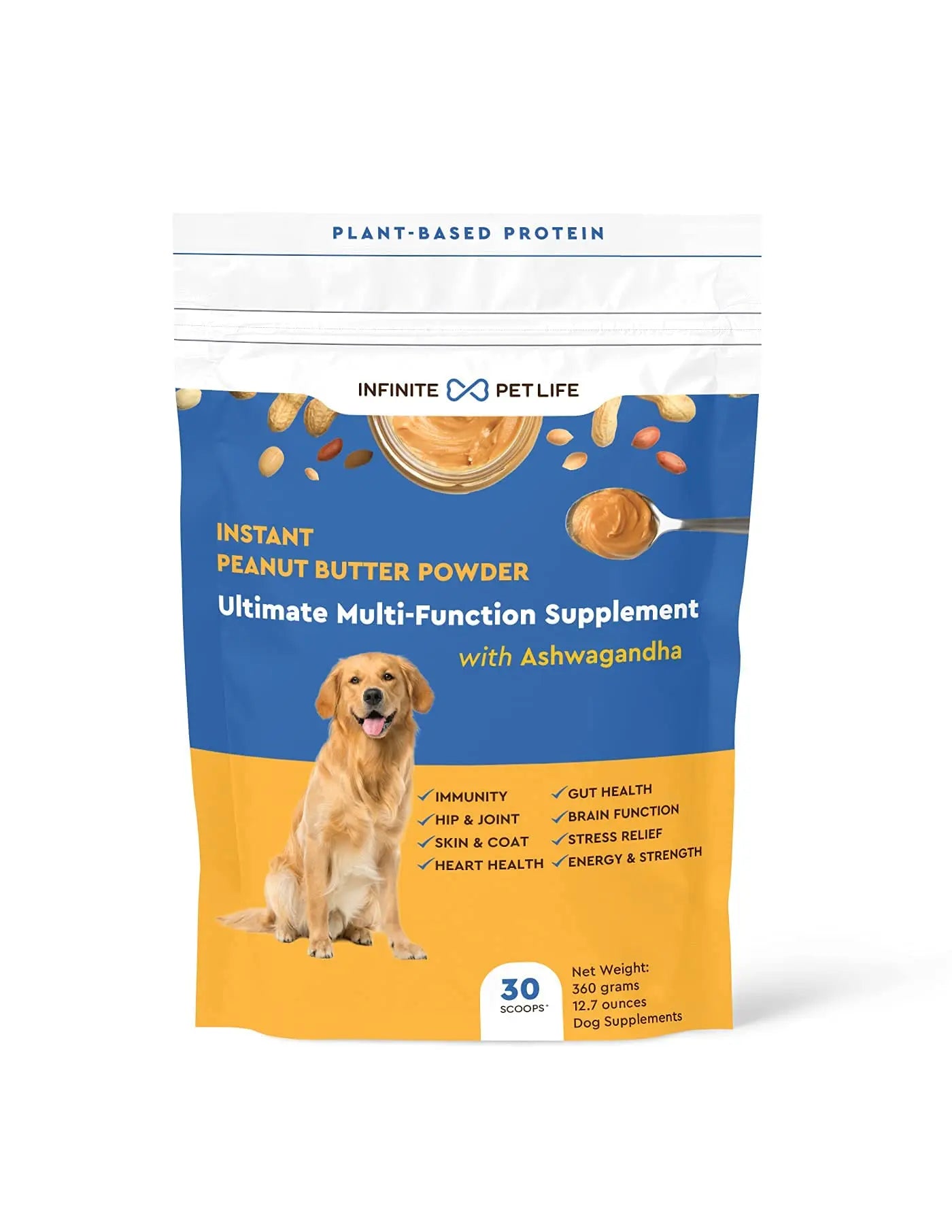 Infinite Pet Life Ultimate Multi-Function Peanut Butter Dog Vitamin Powder | 12.7 oz | All-Inclusive Dog Vitamins and Supplements Infinite Pet Supplements buy supplements canada