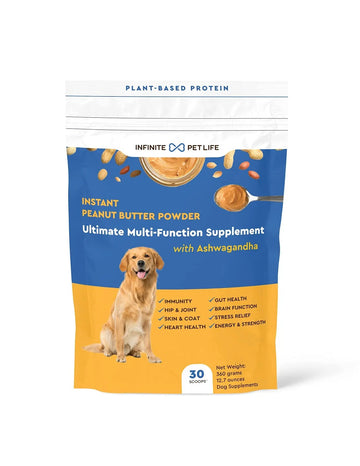 Infinite Pet Life Ultimate Multi-Function Peanut Butter Dog Vitamin Powder | 12.7 oz | All-Inclusive Dog Vitamins and Supplements Infinite Pet Supplements buy supplements canada