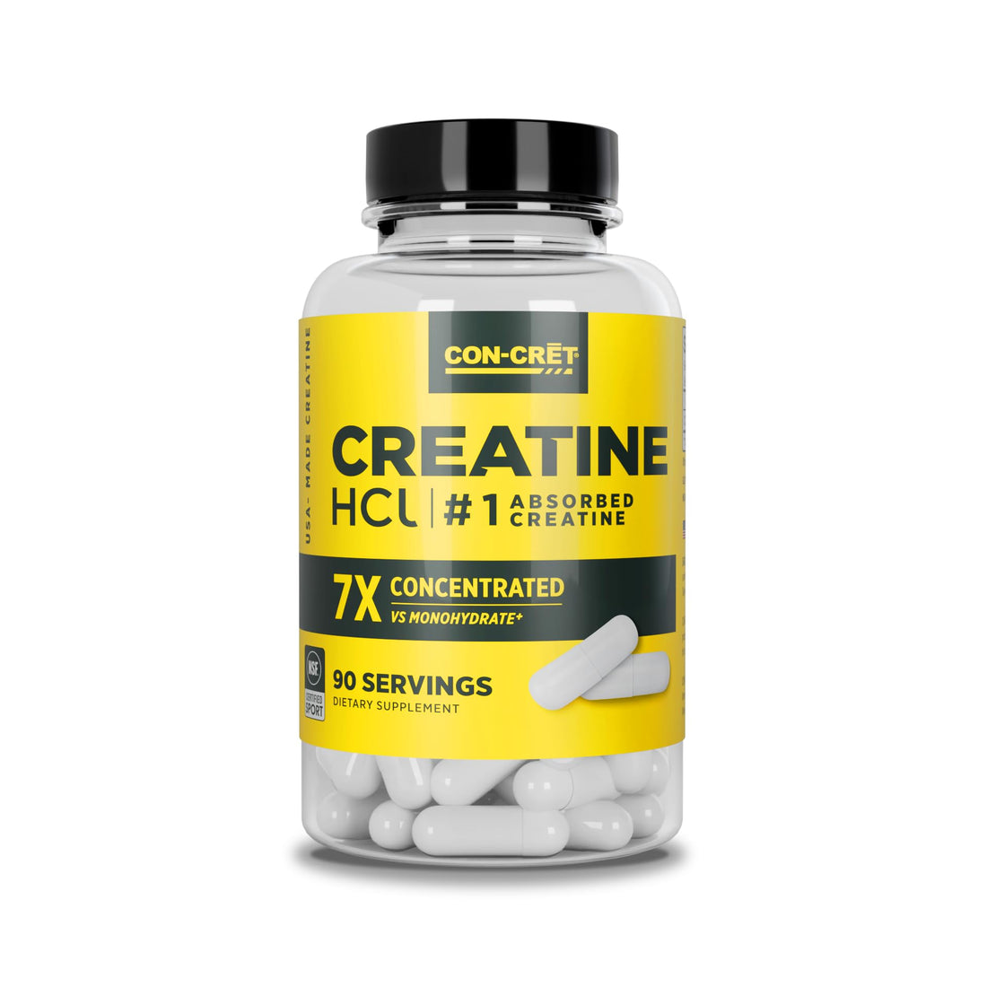 CON-CRET Creatine HCl Capsules | Muscle, Cognitive, Cellular Energy Support | No Bloating or Cramps | USA Made & NSF Certified CON-CRET buy supplements canada