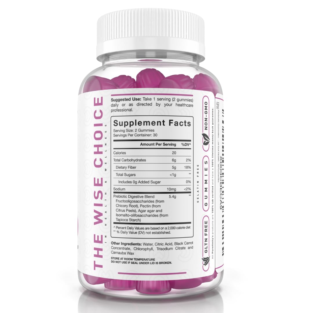 PUREFINITY Fiber Gummies for Adults with Inulin FOS from Chicory Root, Sugar Free Prebiotic Supplement for Daily Digestion PUREFINITY buy supplements canada