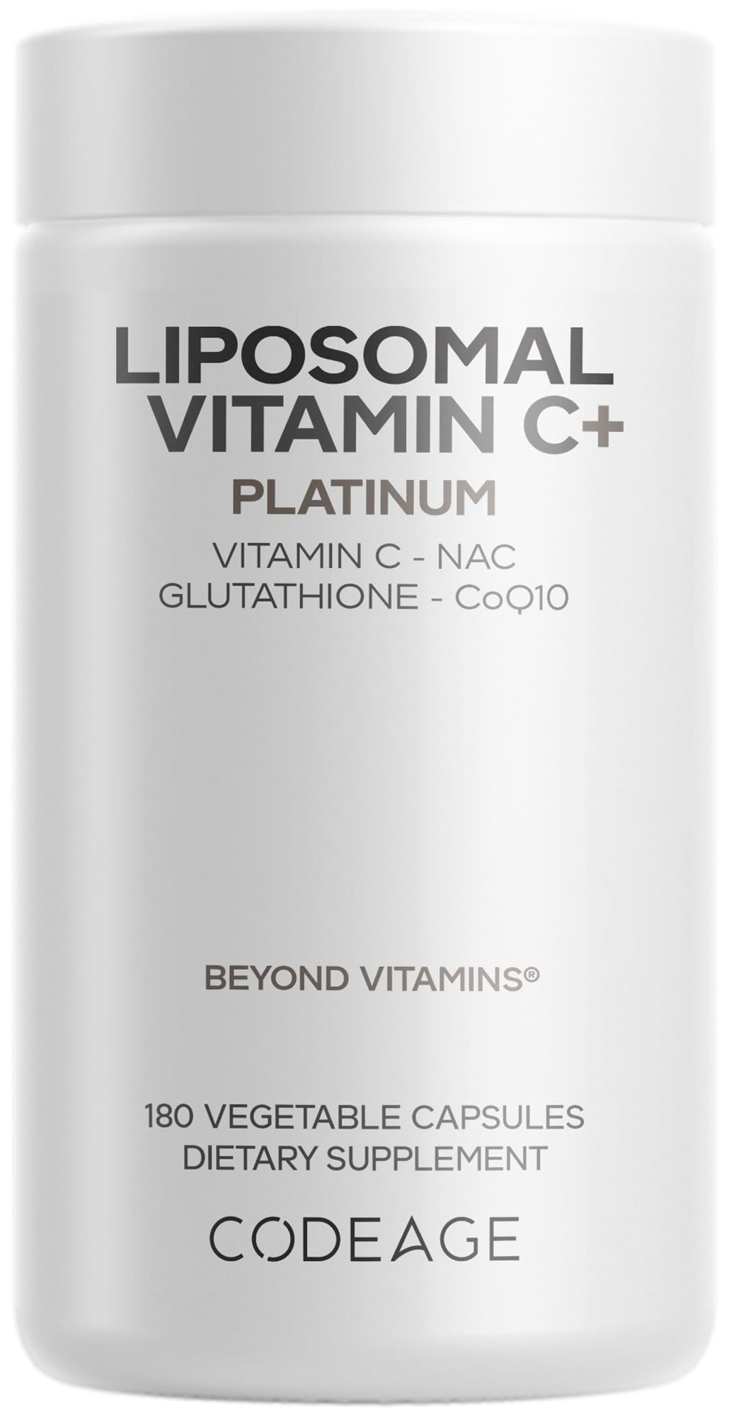 Codeage Liposomal Vitamin C+ Platinum - 1000 Mg Vitamin C Vitamins, Glutathione, NAC (N Acetyl Cysteine), Resveratrol, CoQ10, Rutin, Elderberry, Quercetin, Rosehip, Citrus Bioflavonoids - 180 Capsules Codeage buy supplements canada