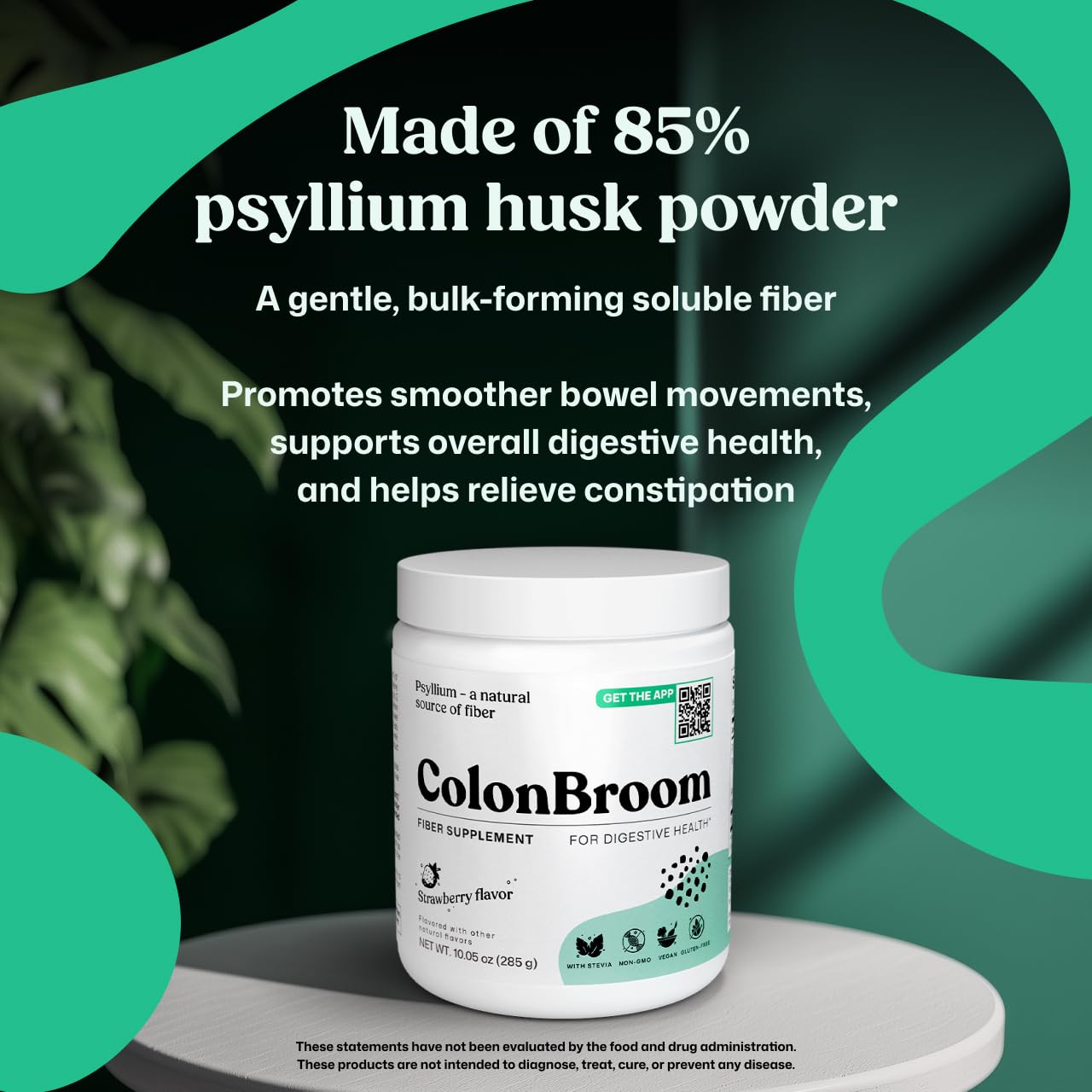 ColonBroom Psyllium Husk Powder - Colon Cleanse for Bloating Relief & Gut Health - Fiber Powder Drink - Easy to Mix - Vegan, Gluten Free, Non-GMO - Strawberry (50 Servings) ColonBroom buy supplements canada
