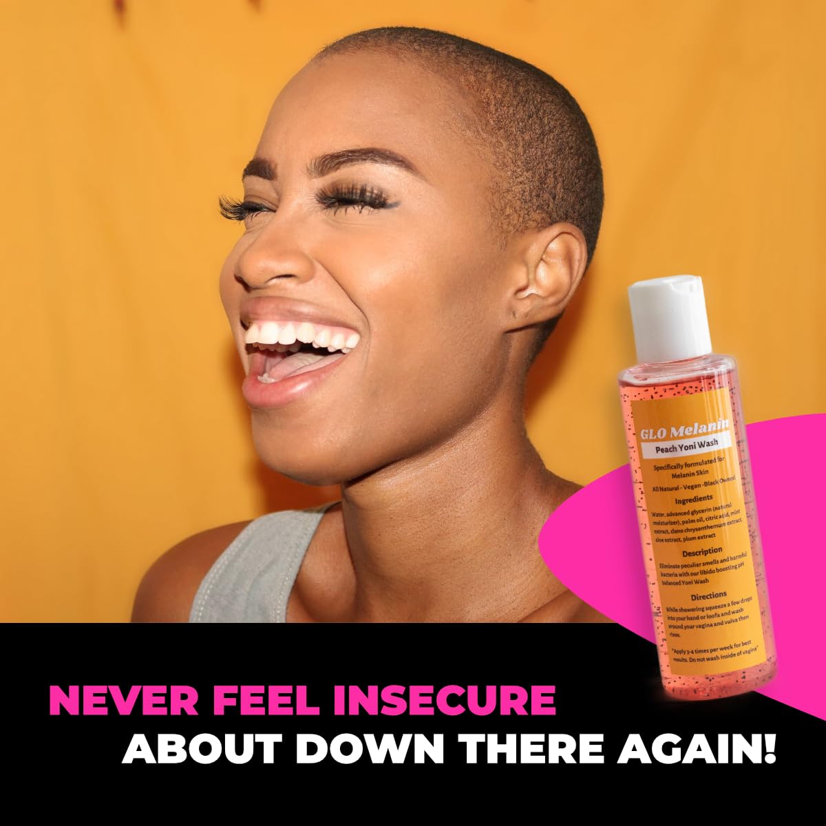 GLO Melanin Peach Yoni Wash with Aloe Vera, All Natural Feminine Wash for Women pH Balance Glo Melanin buy supplements canada