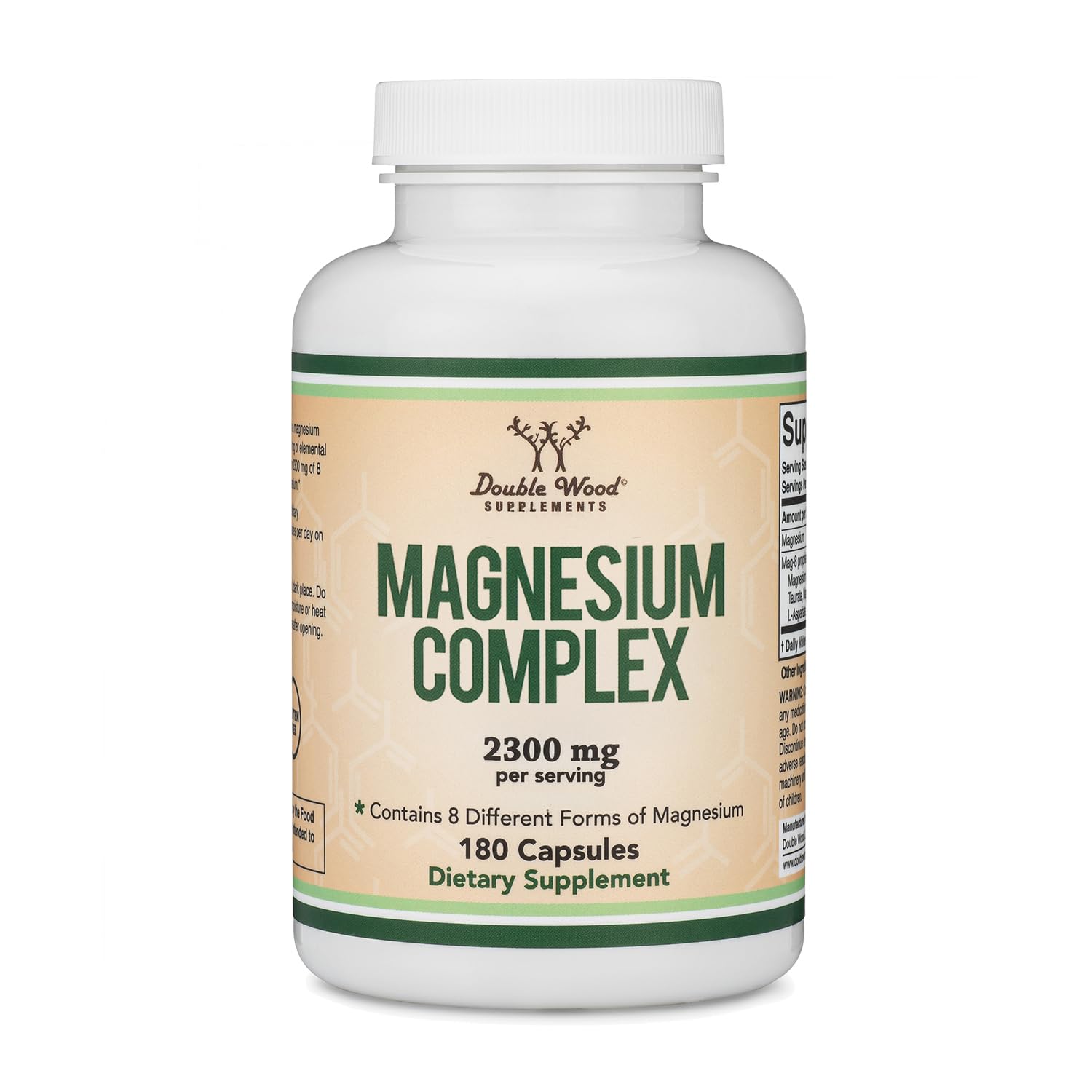 Magnesium Complex Supplement 180 Capsules (426mg Elemental Magnesium Provided by 2,300mg of Eight Different Forms of Magnesium) MAG-8 Provides 100% Daily Recommended Value of Magnesium by Double Wood Double Wood Supplements buy supplements canada
