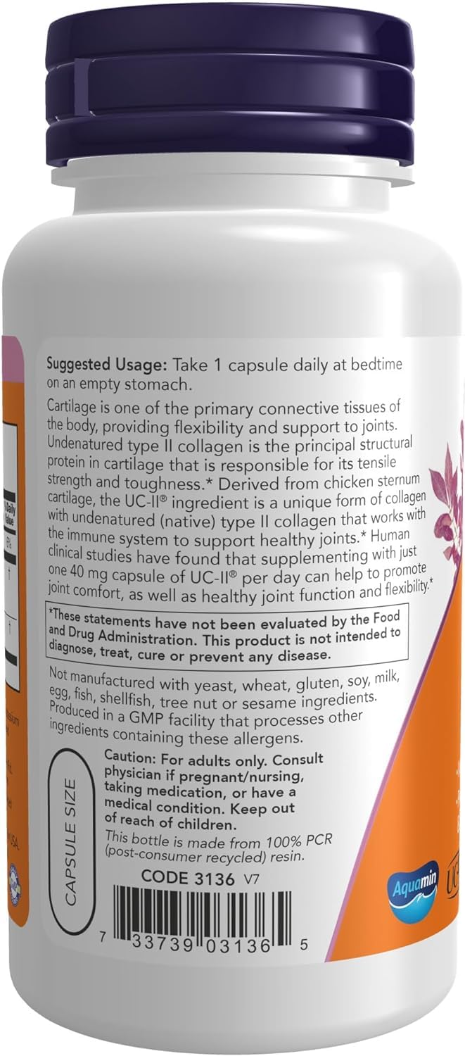 Now Supplements, UC-II Type II Collagen with Undenatured Type II Collagen, 120 Veg Capsules Tudor buy supplements canada