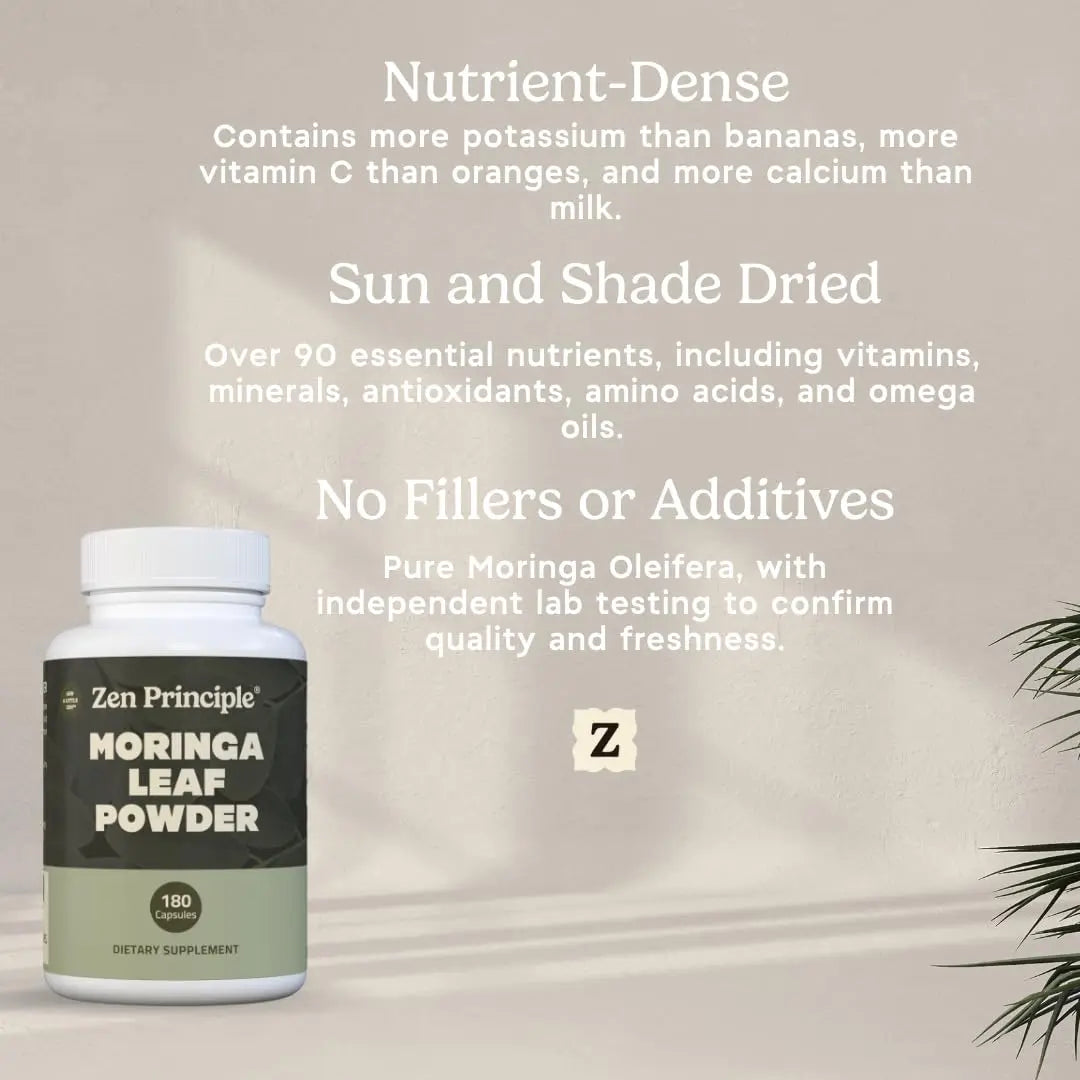 Zen Principle Organic Moringa Oleifera. Ultra-Premium. Provides an All Natural Energy Boost and Multi-Vitamin Zen Principle buy supplements canada