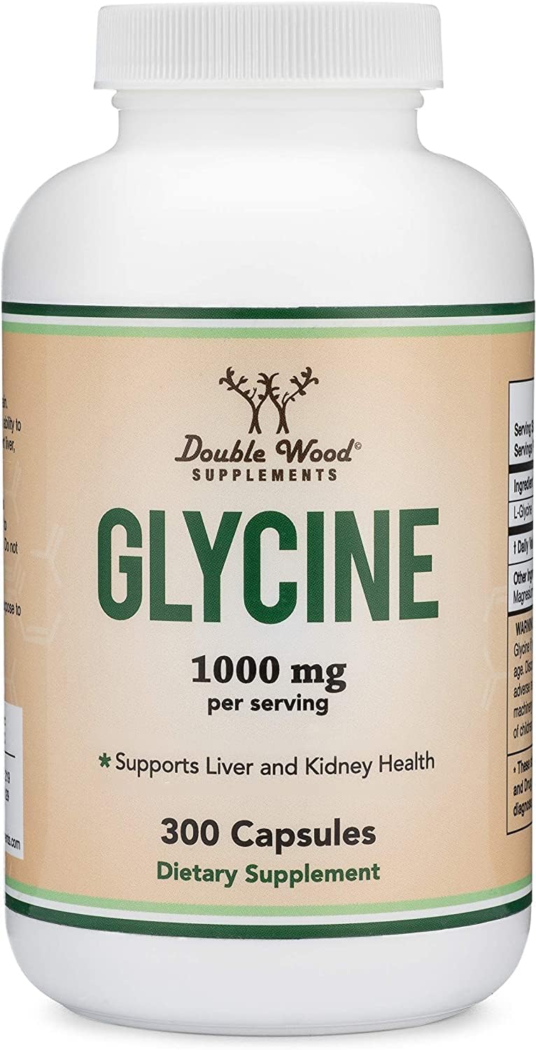 Glycine Supplement - 1,000mg Glycine Powder per Serving (300 Capsules) The Relaxing Amino Acid (Glicina) (Third Party Tested, Gluten Free, Non-GMO) by Double Wood Double Wood Supplements buy supplements canada