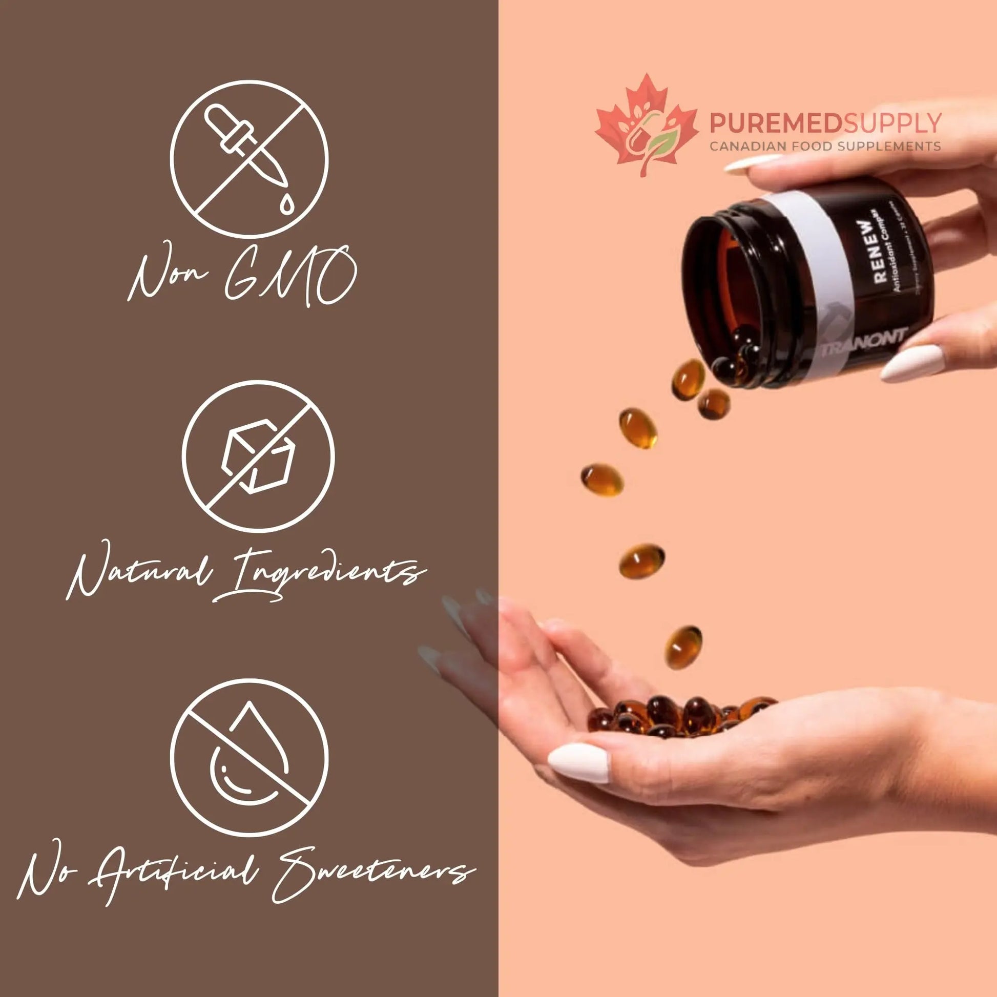 Tranont Renew - Antioxidant Complex for Vitality & Wellness | Vitamin E Tocotrienols & Geranylgeraniol | Supports Healthy Cellular Function, Joint Health, & Youthful Glow - 30 Capsules Tranont buy supplements canada