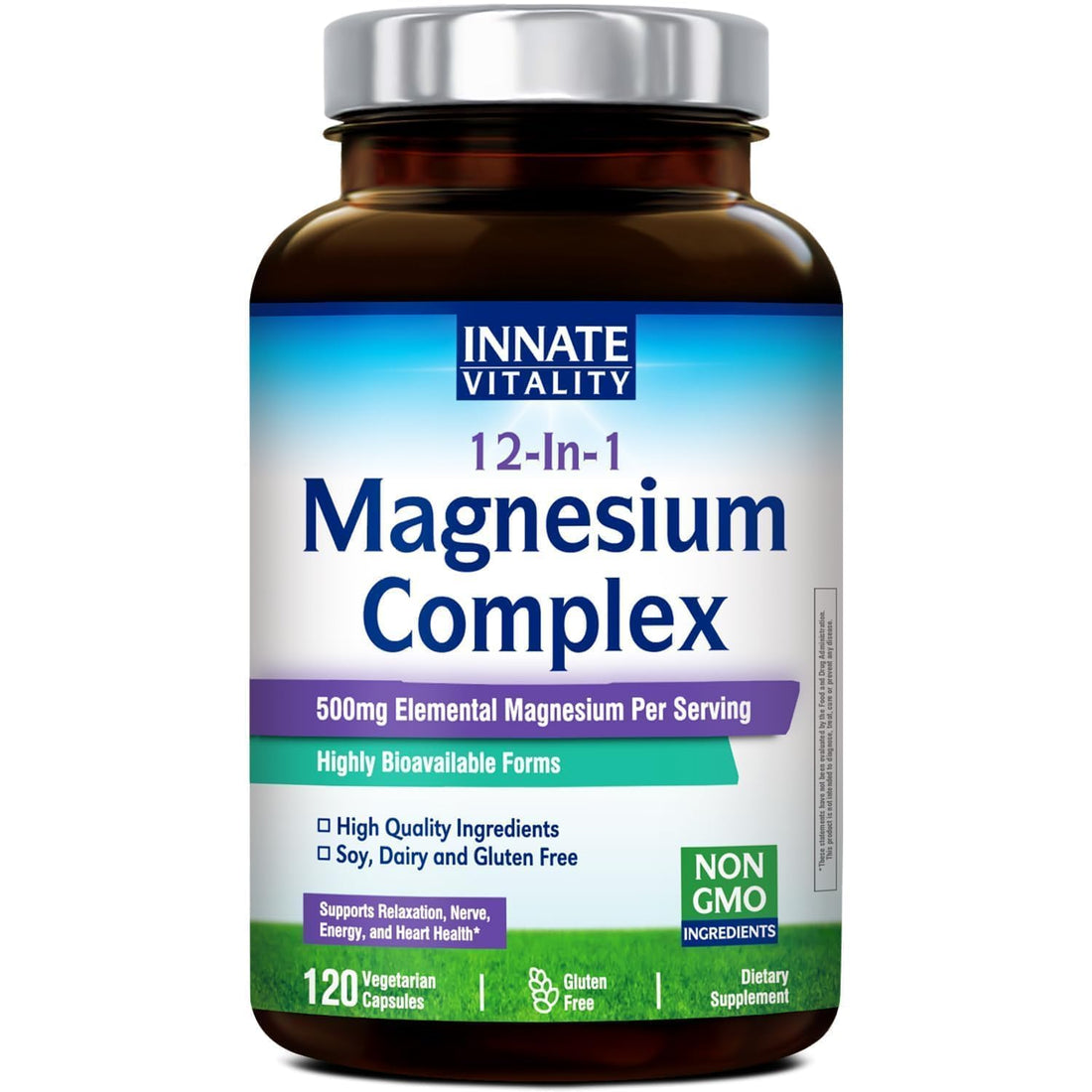 Innate Vitality 12-in-1 Magnesium Complex, 500 mg Elemental Mag, with Magnesium Glycinate Malate Taurate Aspartate & More, Innate Vitality buy supplements canada