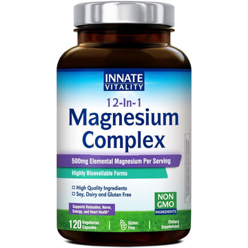 Innate Vitality 12-in-1 Magnesium Complex, 500 mg Elemental Mag, with Magnesium Glycinate Malate Taurate Aspartate & More, Innate Vitality buy supplements canada
