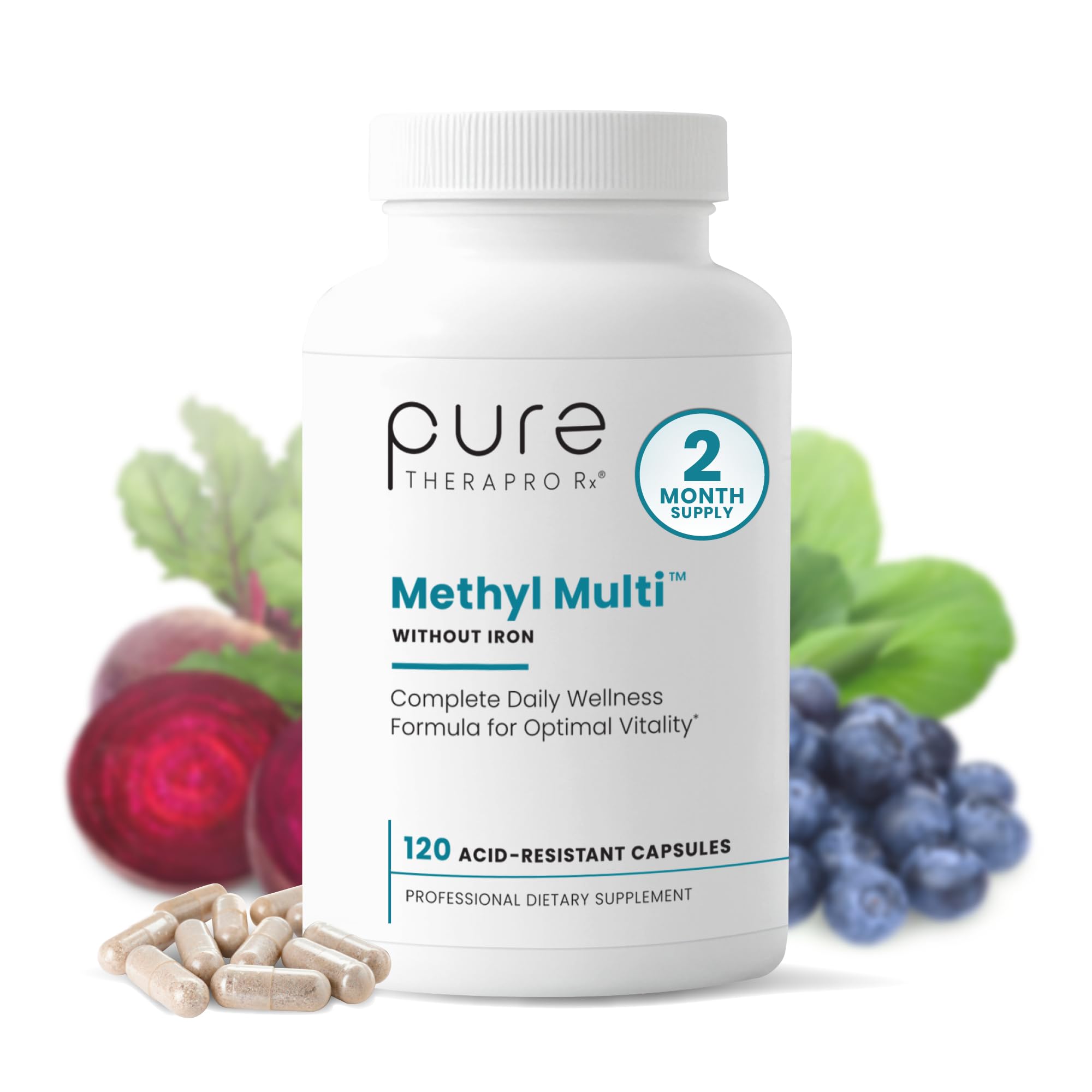 Pure Therapro Rx Methylated Multivitamin for Men and Women | Made in USA | Methyl Multi Without Iron Methyl B12 & Methylfolate | 120 Capsules, 2-Month Supply Pure Therapro Rx buy supplements canada