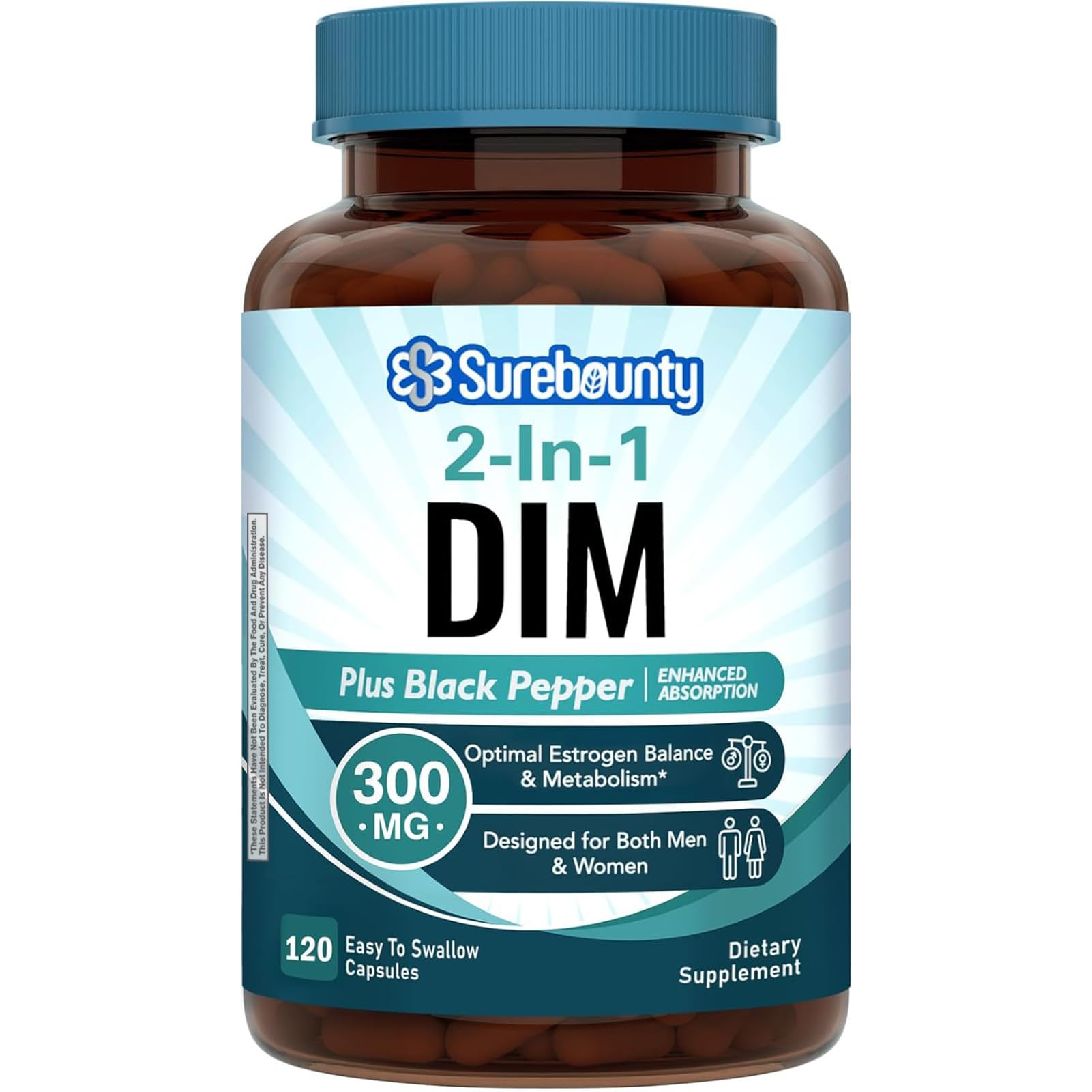 Surebounty DIM Supplement 300mg for Women & Men, Estrogen Balance & Metabolism, Hormone Balance, Menopause Support, Energy Maintainence, High Absorption with Black Pepper Extract, 120 Caps Surebounty buy supplements canada
