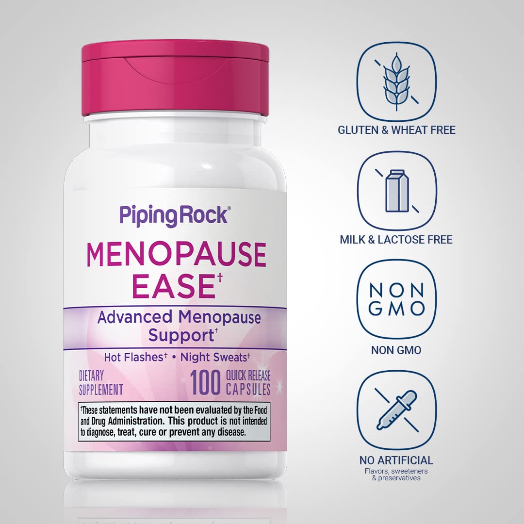 Piping Rock Menopause Ease Supplement | 100 Capsules | Advanced Support for Women | with Black Cohosh and Wild Yam | Non-GMO, Gluten Free Piping Rock buy supplements canada