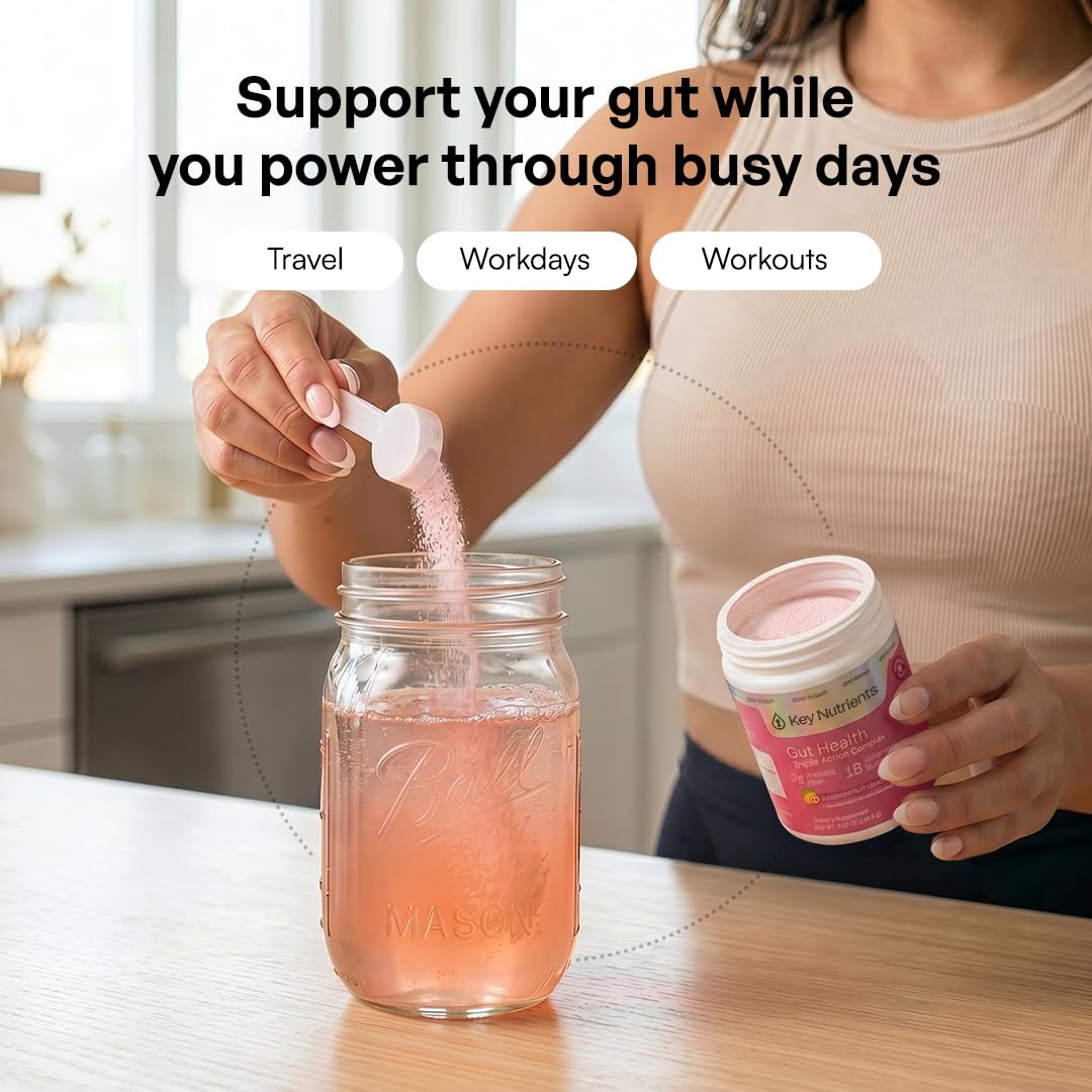 KEY NUTRIENTS Gut Health Hydration – Passionfruit Lemonade, Fiber Supplement with 3g Prebiotic Fiber & Akkermansia Probiotics for Women and Men KEY NUTRIENTS buy supplements canada