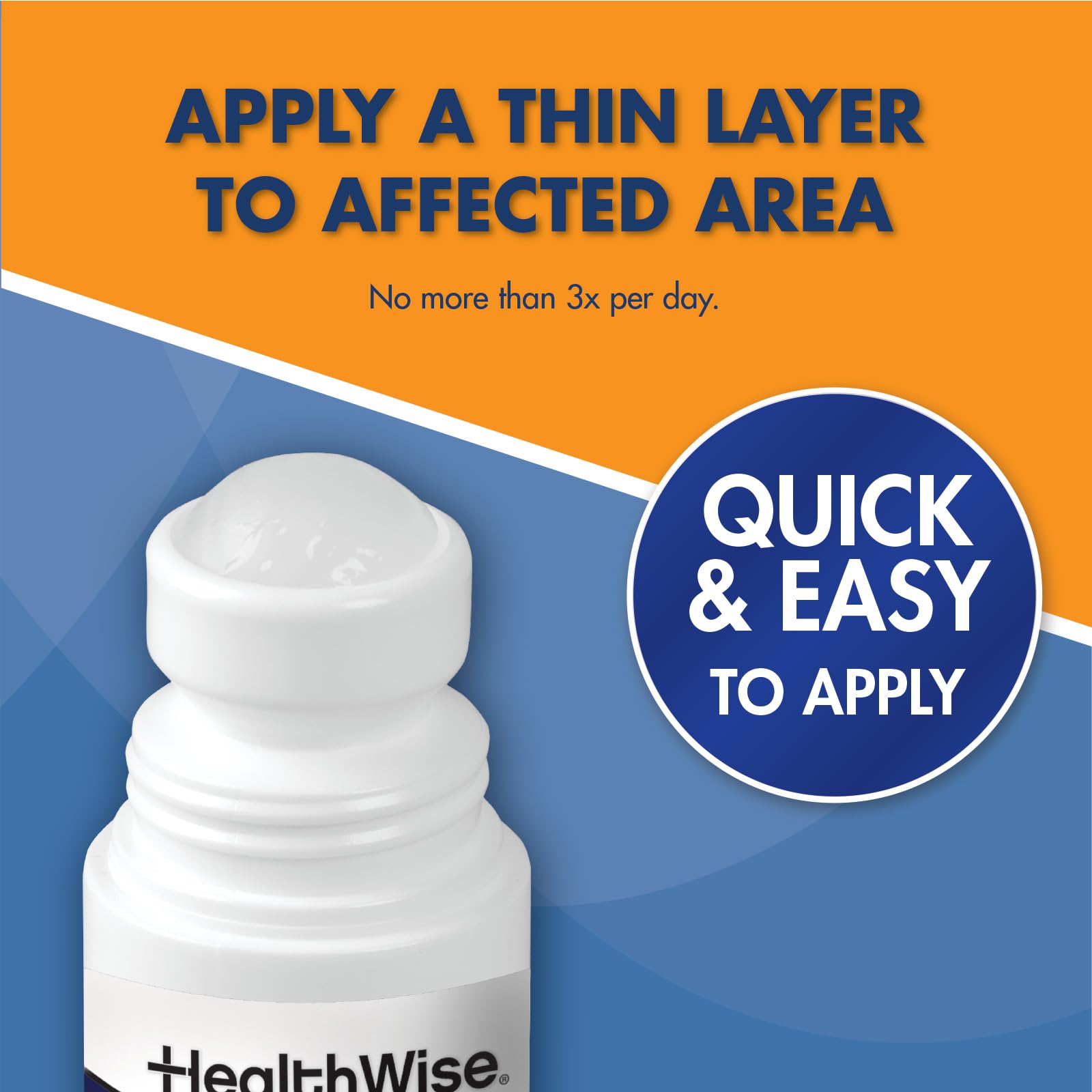 HealthWise 2X Medicated Roll-On | 10% Menthol + 20% Methyl Salicylate | Pain Relief Cream | 3 oz. 88.5 mL | Quick-Dry Formula | Immediate Penetrating Action | Topical Analgesic HealthWise buy supplements canada