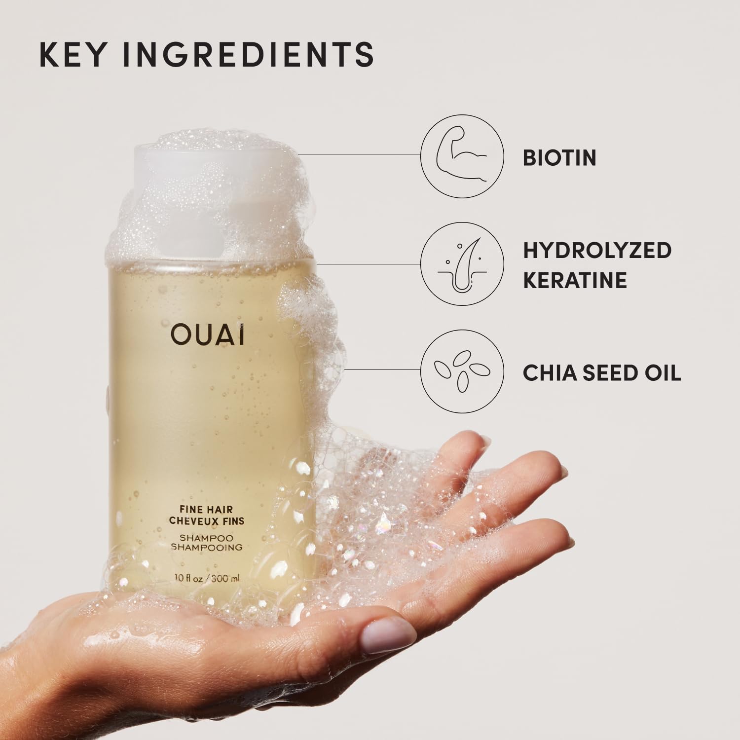 OUAI Fine Hair Shampoo Refill - Volumizing Shampoo for Fine Strands - Made with Biotin, Keratin & Chia Seed Oil - Strengthens, Nourishes & Thickens - Color-Safe & Sulfate Free Hair Care (32 Fl oz) OUAI buy supplements canada