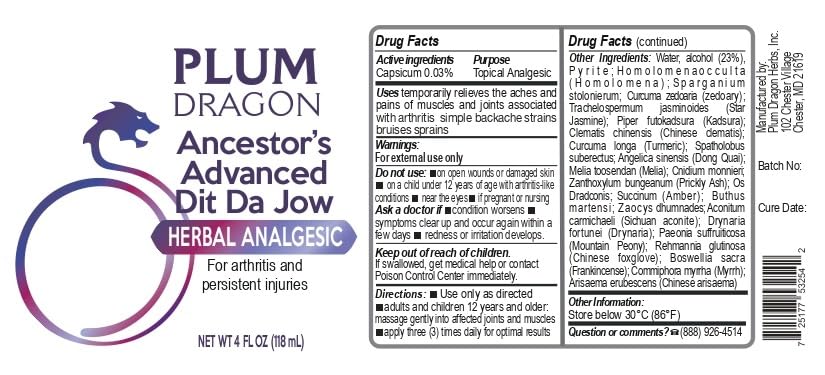 Plum Dragon Ancestors Advanced Dit Da Jow - Herbal Liniment, Sprain - 4 Oz Plum Dragon buy supplements canada