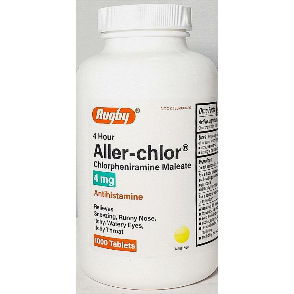 Rugby Aller-Chlor Chlorpheniramine 4mg 1000ct RUGBY LABORATORIES buy supplements canada
