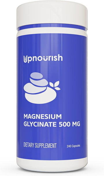 UpNourish Chelated Magnesium Glycinate 500mg Capsules - Magnesium UpNourish Store buy supplements canada