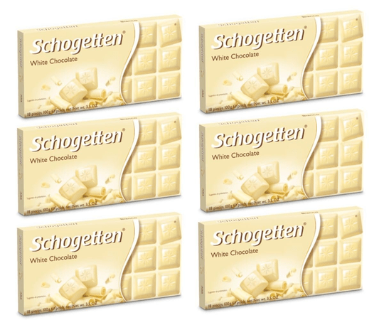 6x Schogetten German White Chocolate 100G / 3.5Oz (Pack of 6) - OzHealthStandard