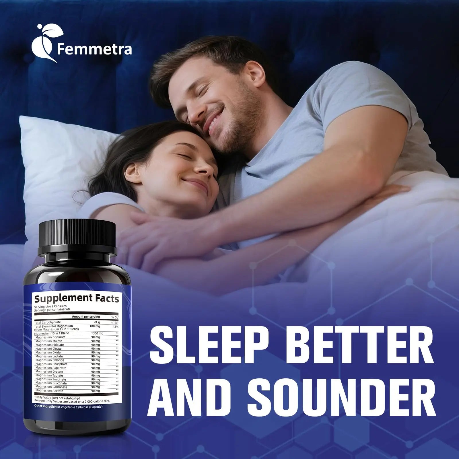 Magnesium Complex for Women Men 1350mg 15 in 1 Pure Magnesium Supplement, with High Absorption Chelated Magnesium Glycinate Citrate Malate & More for Muscle, Heart, Sleep & Bone Support, Vegan 60 Days Femmetra buy supplements canada