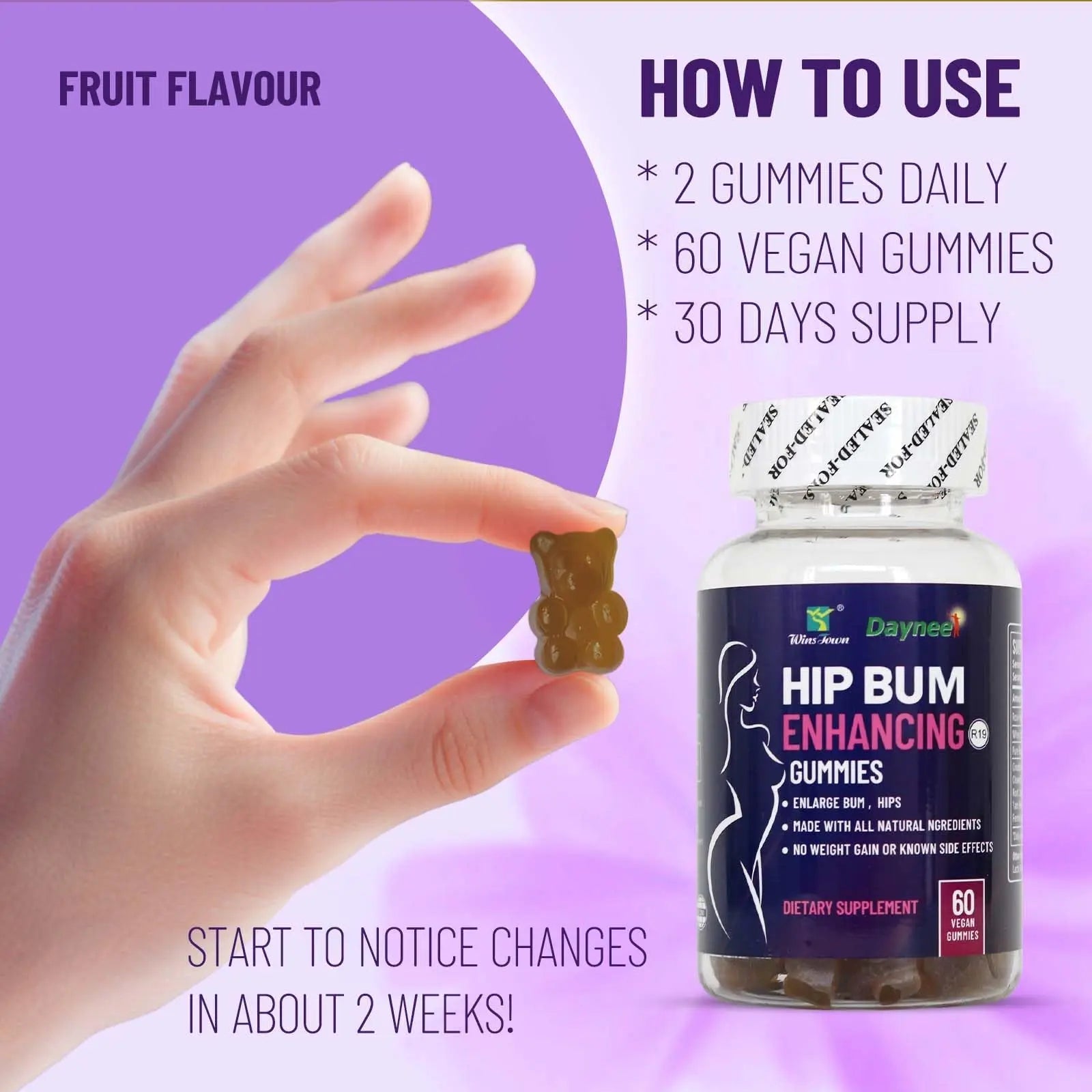 Wins Town Hip Butt Enhancement Gummies, Booty Multivitamins Supplements for Firm and Lift Bigger Buttocks for Women, 60 Count Wins Town buy supplements canada