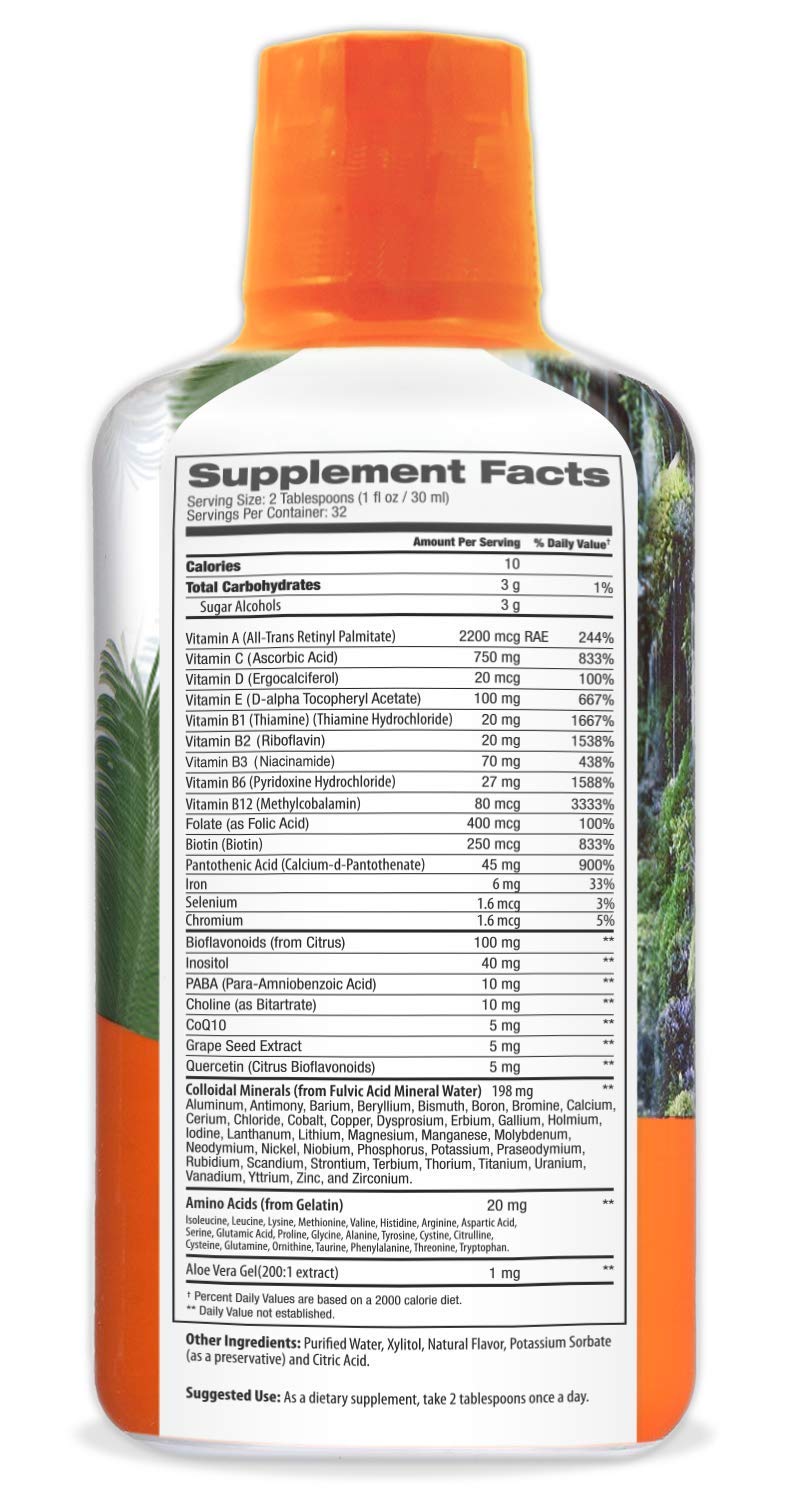 Tropical Oasis Mega Plus - Liquid Multivitamin and Mineral Supplement – Includes 85 Vitamins & Minerals, 20 Amino Acids + CoQ10, Grape Seed Extract & Organic Aloe Vera - 32oz, 32 Servings, 33460 Tropical Oasis buy supplements canada