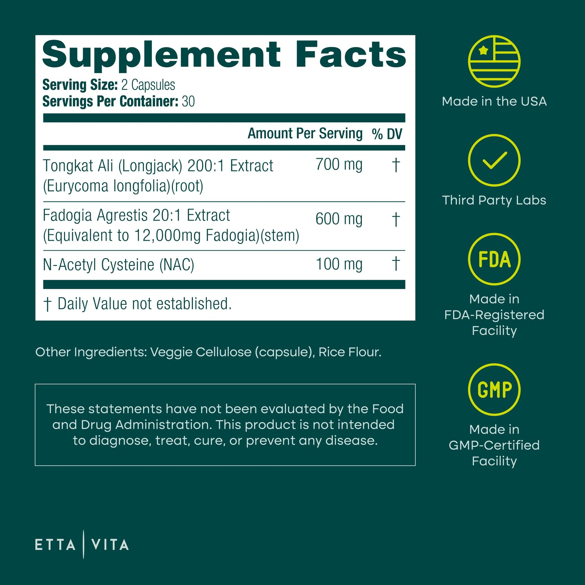 Potent Longjack - Tongkat Ali & Fadogia Agrestis Supplement for Men & Womens Energy, T Support, Lean Muscle Growth & Recovery, Hormonal Balance, Pre-Workout with Vegan NAC Liver Detox & Cleanse Etta Vita buy supplements canada
