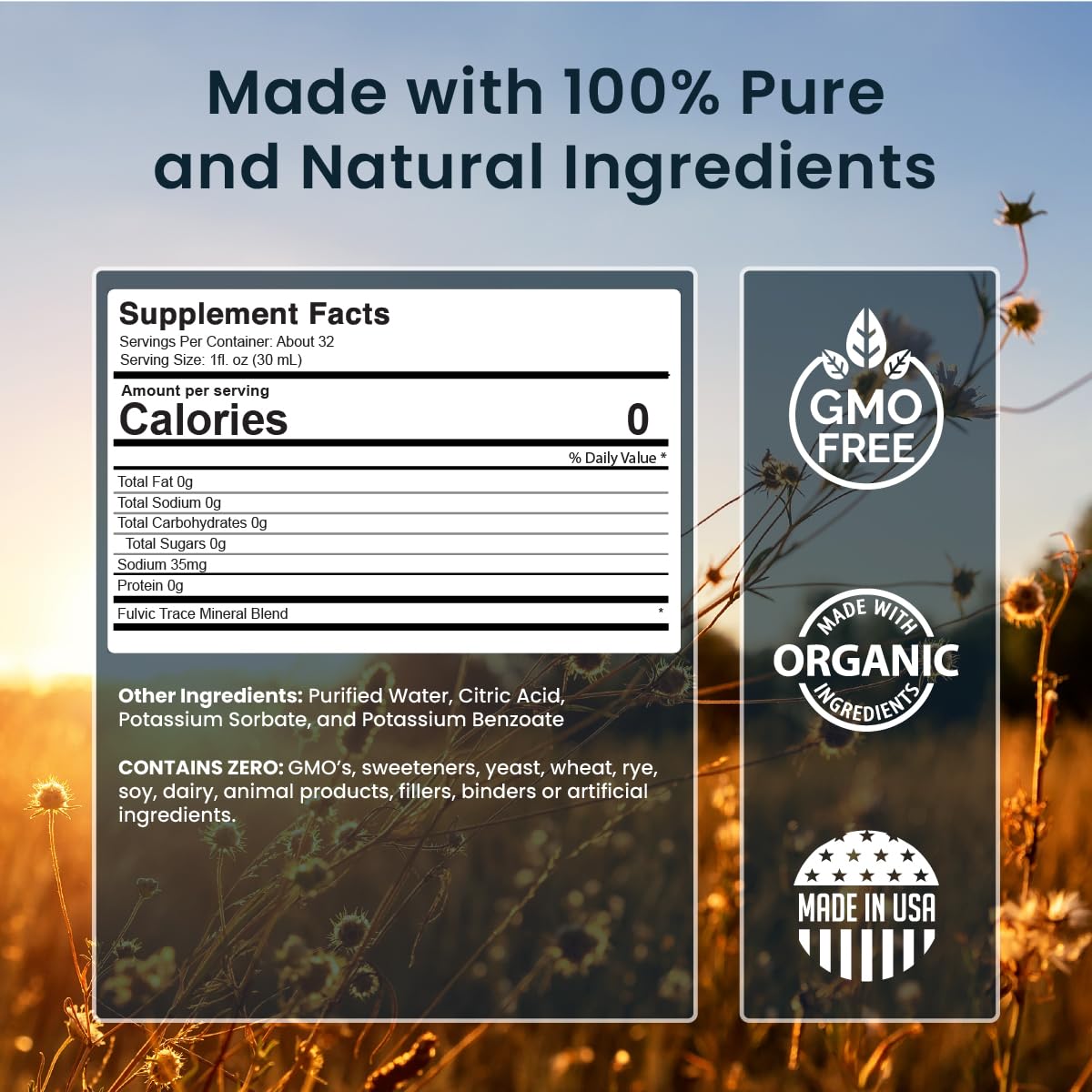 Miracles of Health Liquid Chelated Minerals - Organic Humic Fulvic Mineral Blend - 72+ Plant-Based Minerals, 20 Essential Amino Acids - 100% Natural - 1 Month Supply, 32 fl. oz Miracles of Health buy supplements canada