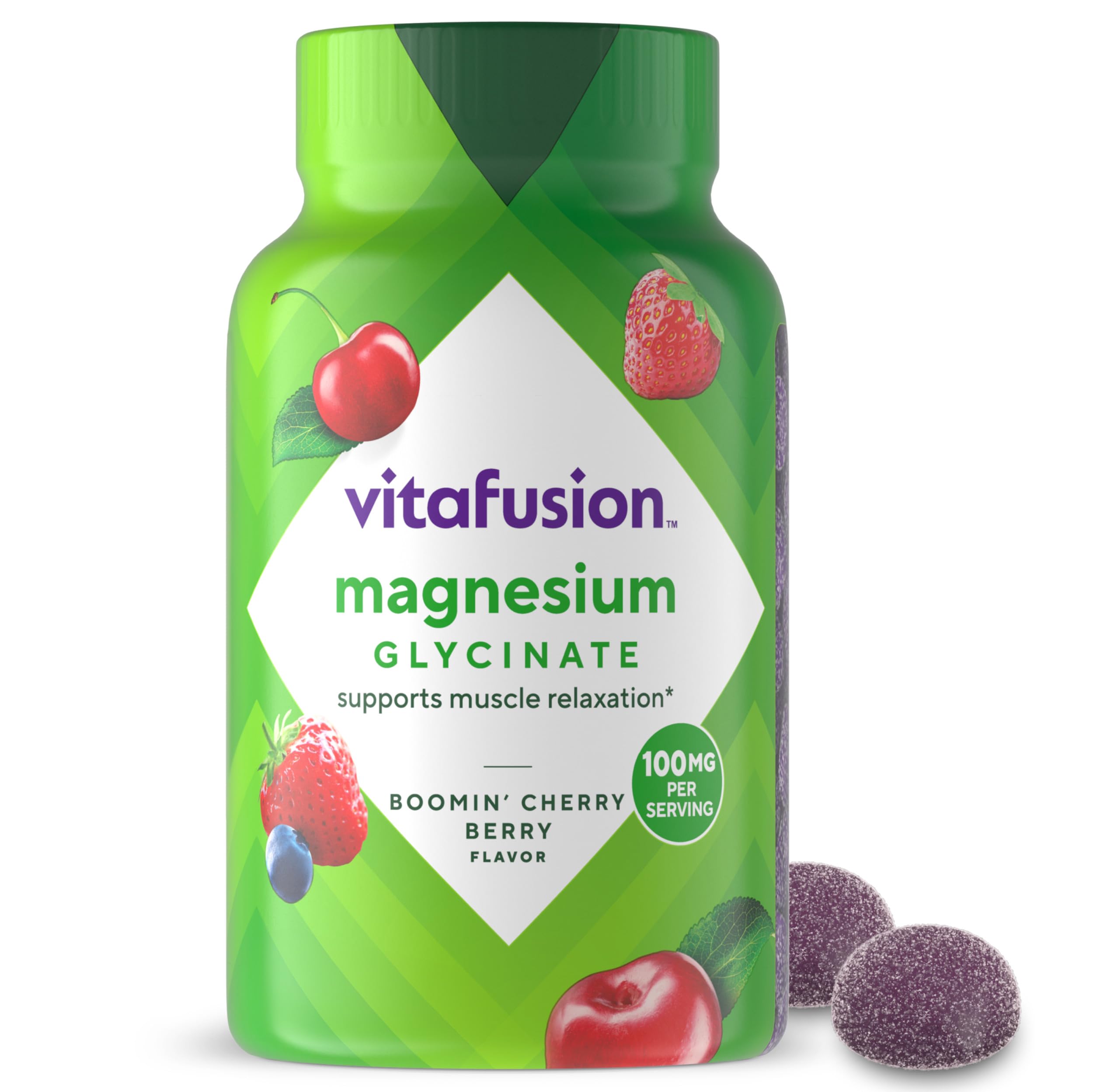 vitafusion Magnesium Glycinate Gummy Supplement, 100 mg per Serving Supports Muscle Relaxation (1) for Adult Women & Men, Boomin’ Cherry Berry Flavor, 60 Count Vitafusion buy supplements canada