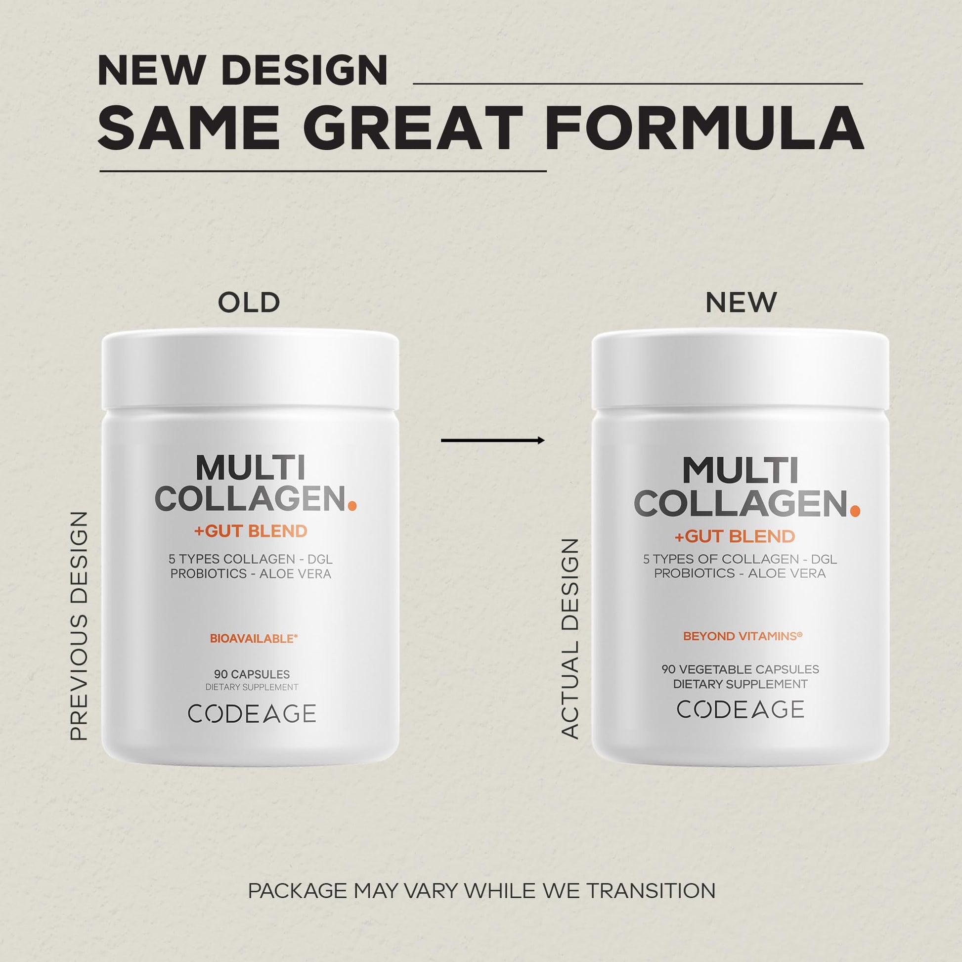 Codeage Multi Collagen + Gut Blend Supplement - Digestive Probiotics, DGL Licorice, Aloe Vera, Organic Peppermint Leaf, Slippery Elm - Hydrolyzed Bovine Collagen Pills - Non-GMO - 90 Capsules Codeage buy supplements canada