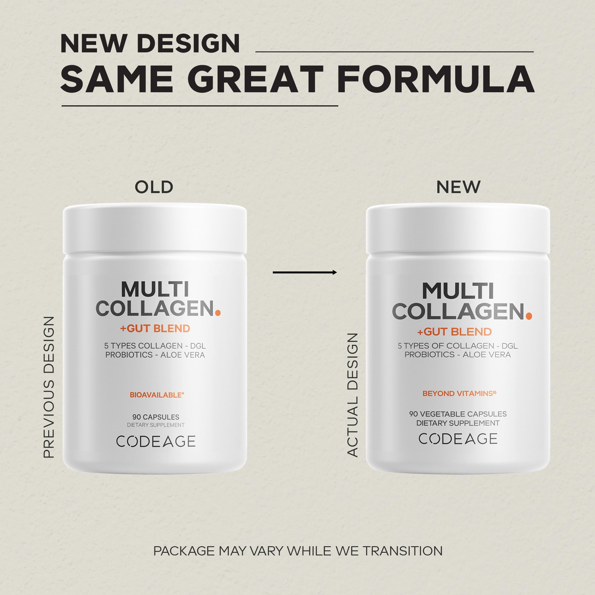 Codeage Multi Collagen + Gut Blend Supplement - Digestive Probiotics, DGL Licorice, Aloe Vera, Organic Peppermint Leaf, Slippery Elm - Hydrolyzed Bovine Collagen Pills - Non-GMO - 90 Capsules Codeage buy supplements canada