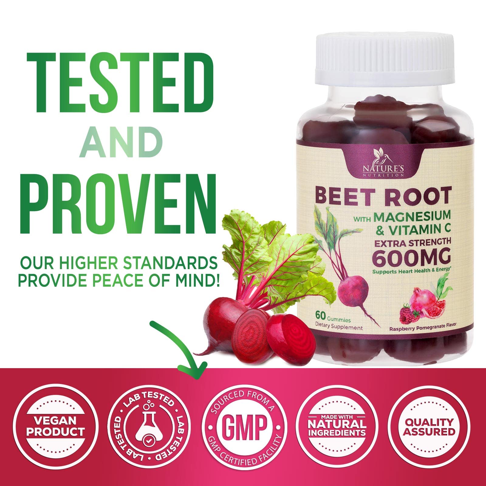 Nature's Nutrition Beet Gummies with Beetroot - Energy & Heart Health Support Nature's Nutrition buy supplements canada