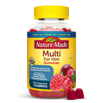 Nature Made Multi for Him, Mens Multivitamins Gummies, Energy Metabolism Support, Multivitamin for Men, 70 Gummy Vitamins and Minerals, 35 Day Supply Nature Made buy supplements canada