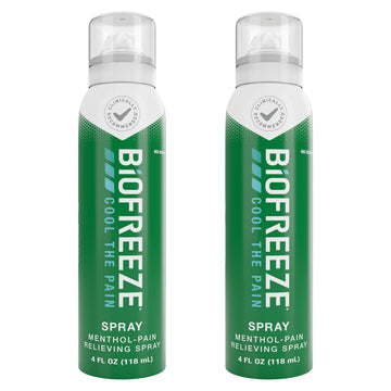 Biofreeze Pain Relief Spray, Arthritis Pain Reliever, Knee & Lower Back Pain Relief, Sore Muscle Relief, Neck Pain Relief, 2 Pack (4 FL OZ Biofreeze Menthol Spray) Biofreeze buy supplements canada