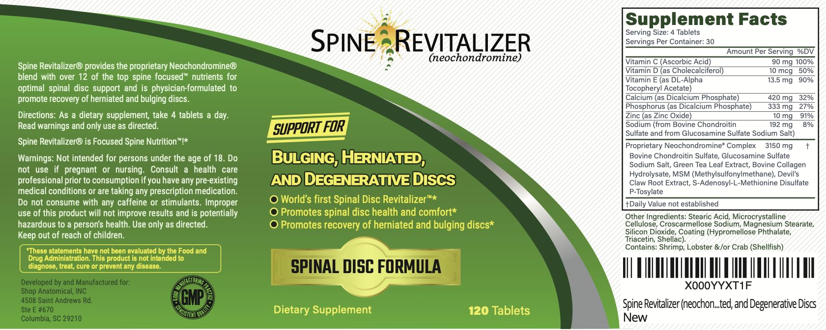 Spine Revitalizer (neochondromine) Back Pain and Neck Pain Support for Bulging, Herniated, and Degenerative Discs Spine Revitalizer (neochondromine) buy supplements canada
