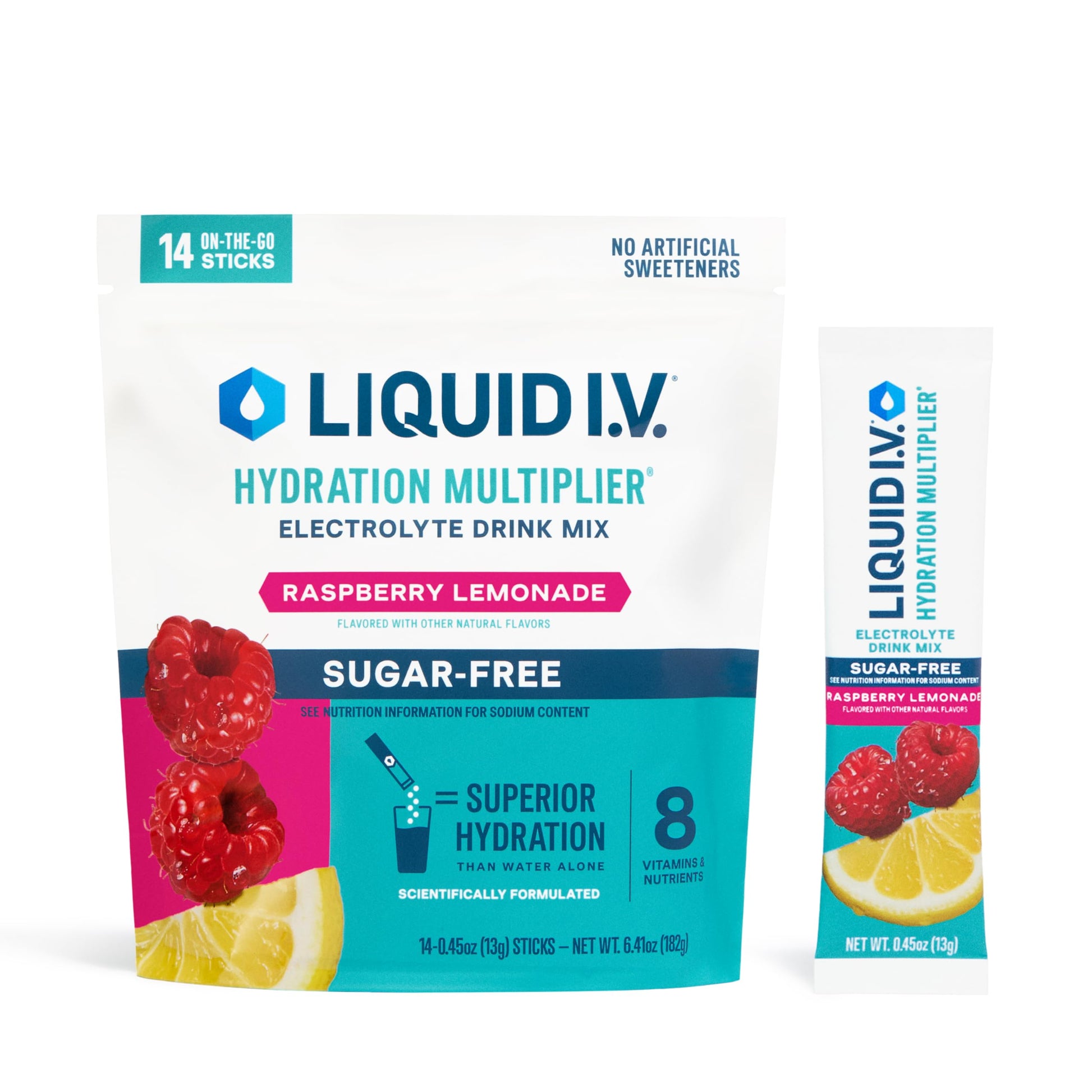 Liquid I.V.® Hydration Multiplier Sugar-Free - Raspberry Lemonade | Electrolyte Powder Drink Mix | 1 Pack (14 Servings) Liquid I.V. buy supplements canada