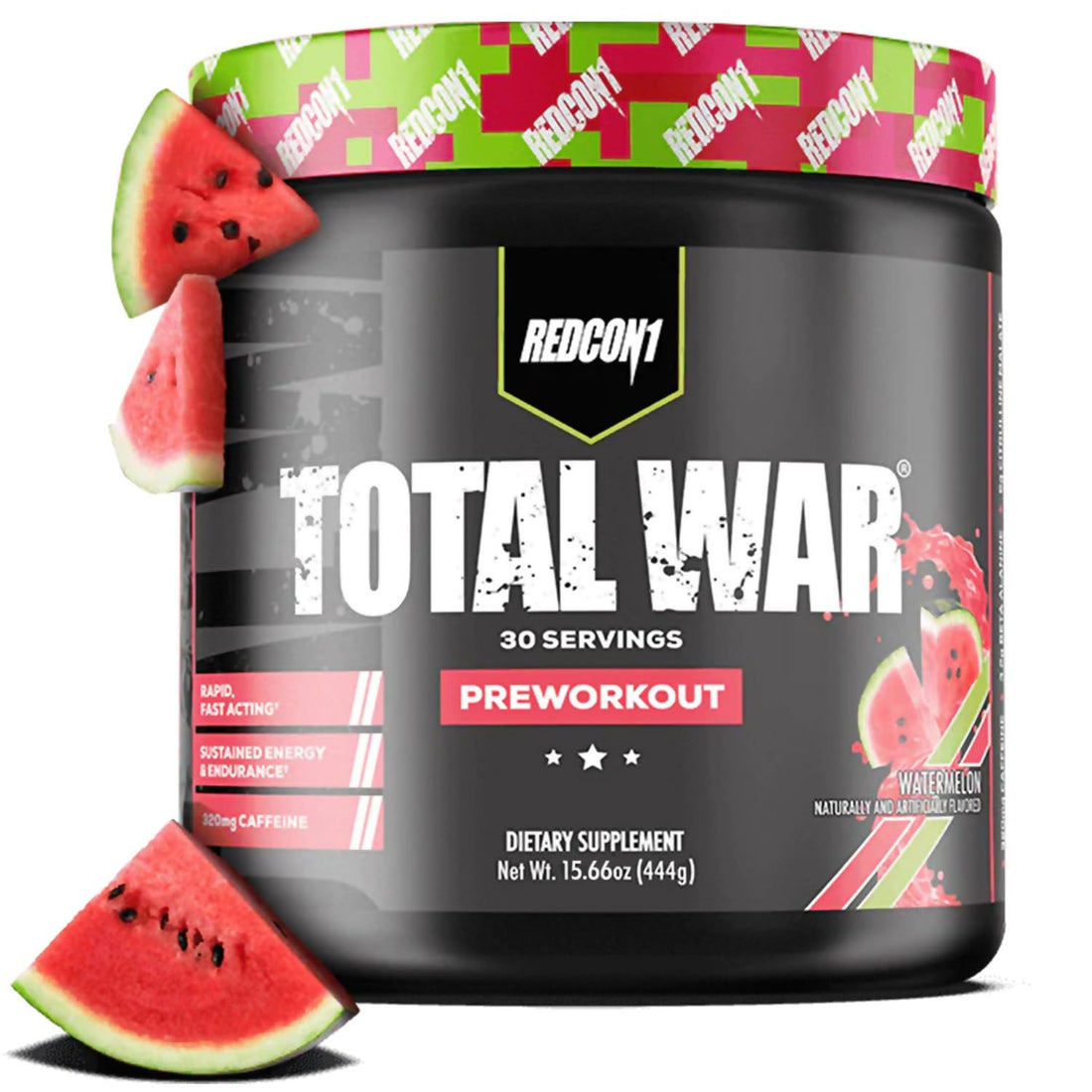 REDCON1 Total War Pre Workout, Watermelon - L Citrulline, Malic Acid, Green Tea Leaf Extract for Pump Boosting Pre Workout for Women & Men - 3.2g Beta Alanine REDCON1 buy supplements canada