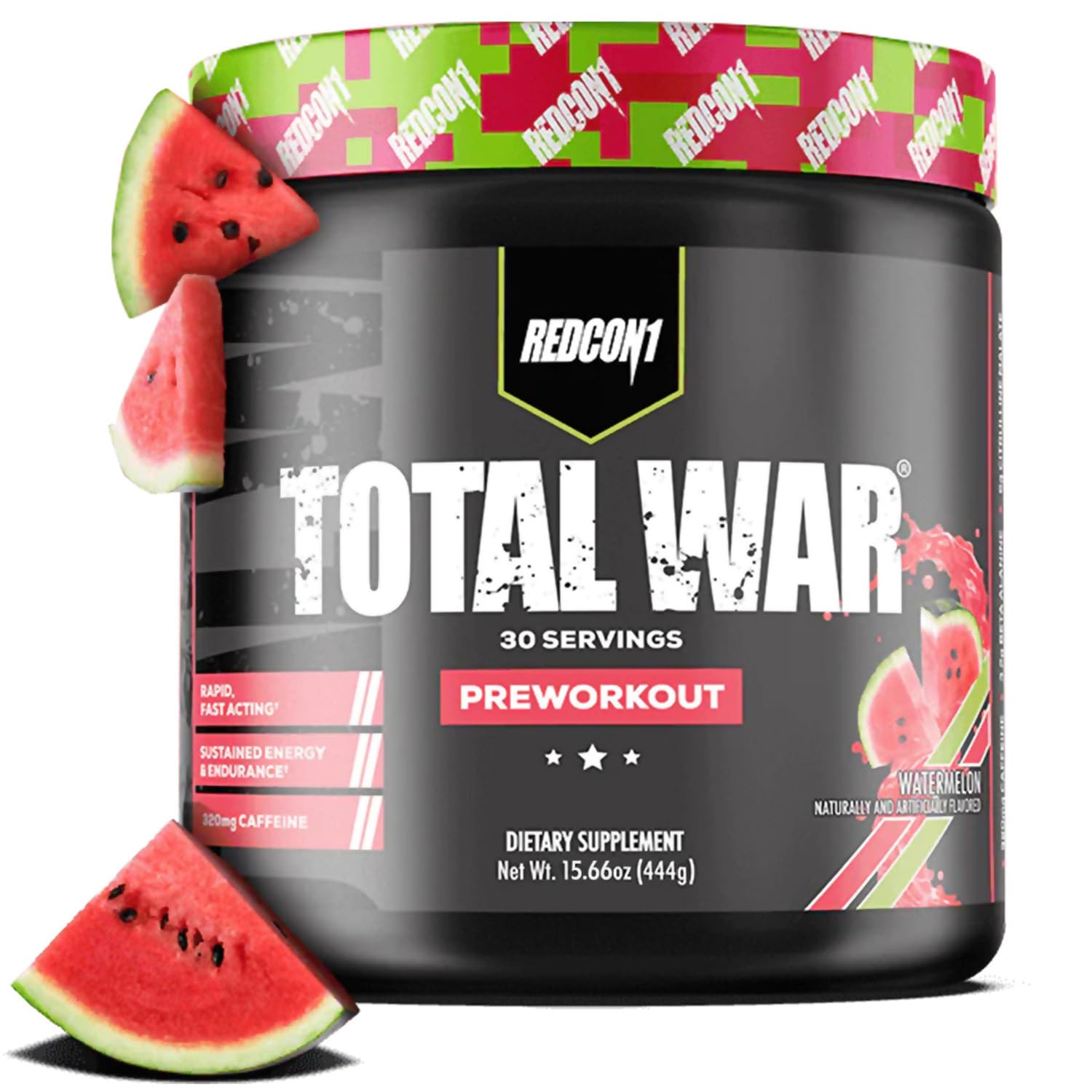 REDCON1 Total War Pre Workout, Watermelon - L Citrulline, Malic Acid, Green Tea Leaf Extract for Pump Boosting Pre Workout for Women & Men - 3.2g Beta Alanine REDCON1 buy supplements canada