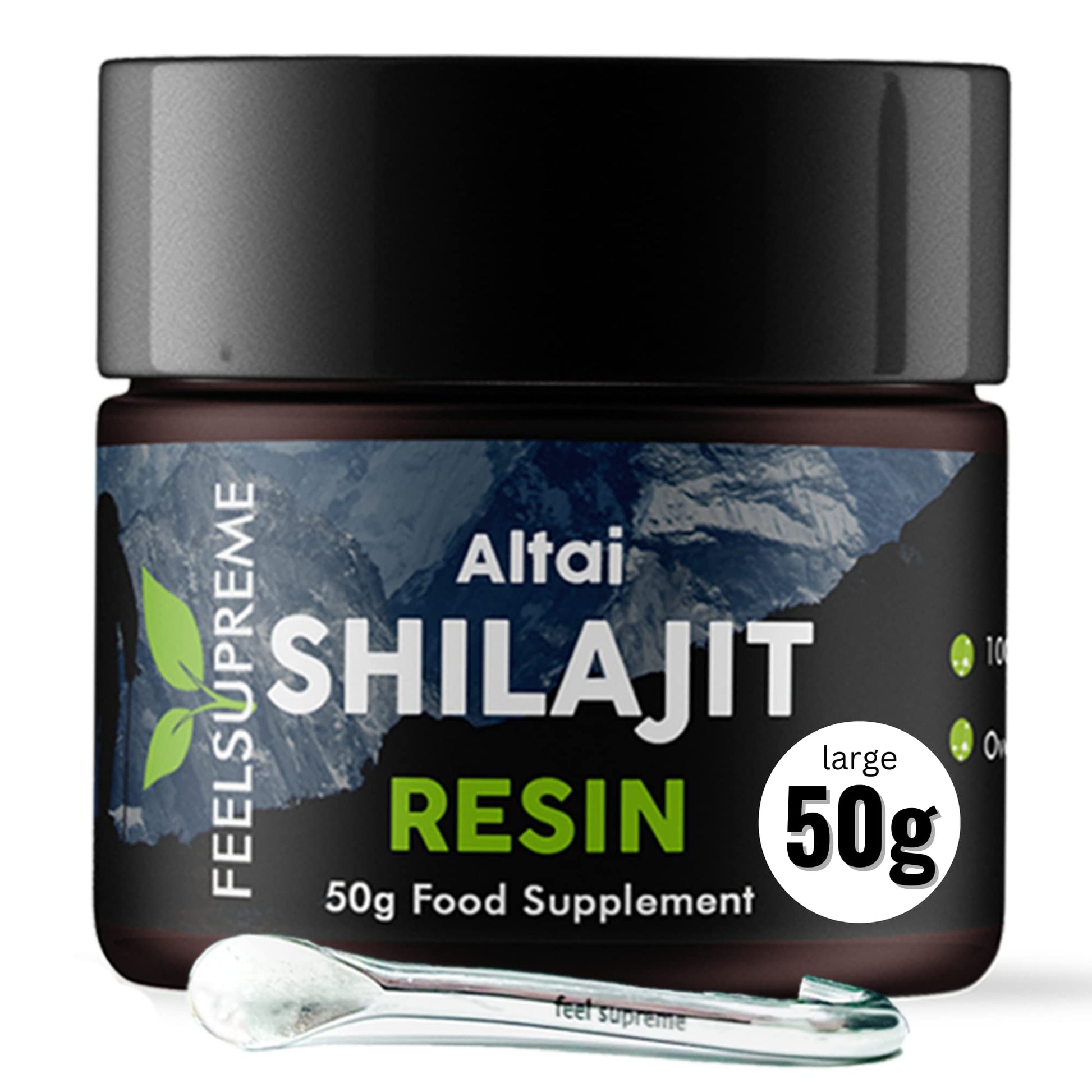 Natural Black Altai Shilajit Resin Large (50g) Pot | 100% Pure Additive Free | 80 Trace Feel Supreme buy supplements canada