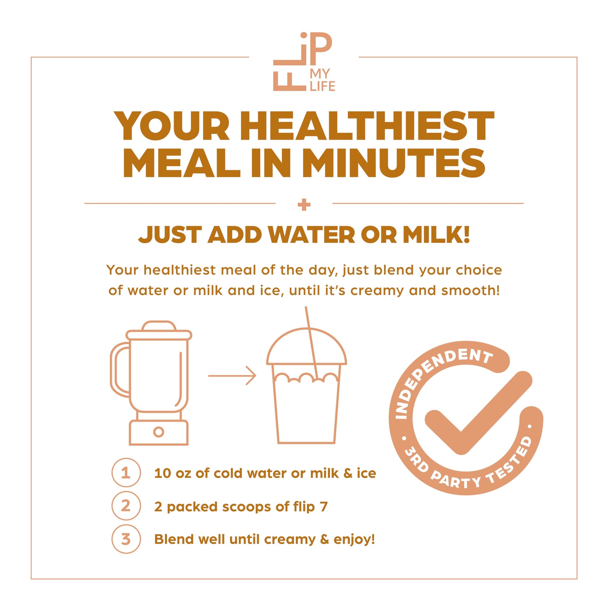 Flip My Life, Flip 7 Natural SuperFood, Plant-Based Protein, Complete Meal Replacement to Support Healthy Gut, 7 Mega Nutrient Rich Blends all in one to AGE BETTER - Peanut Butter Flip My Life buy supplements canada