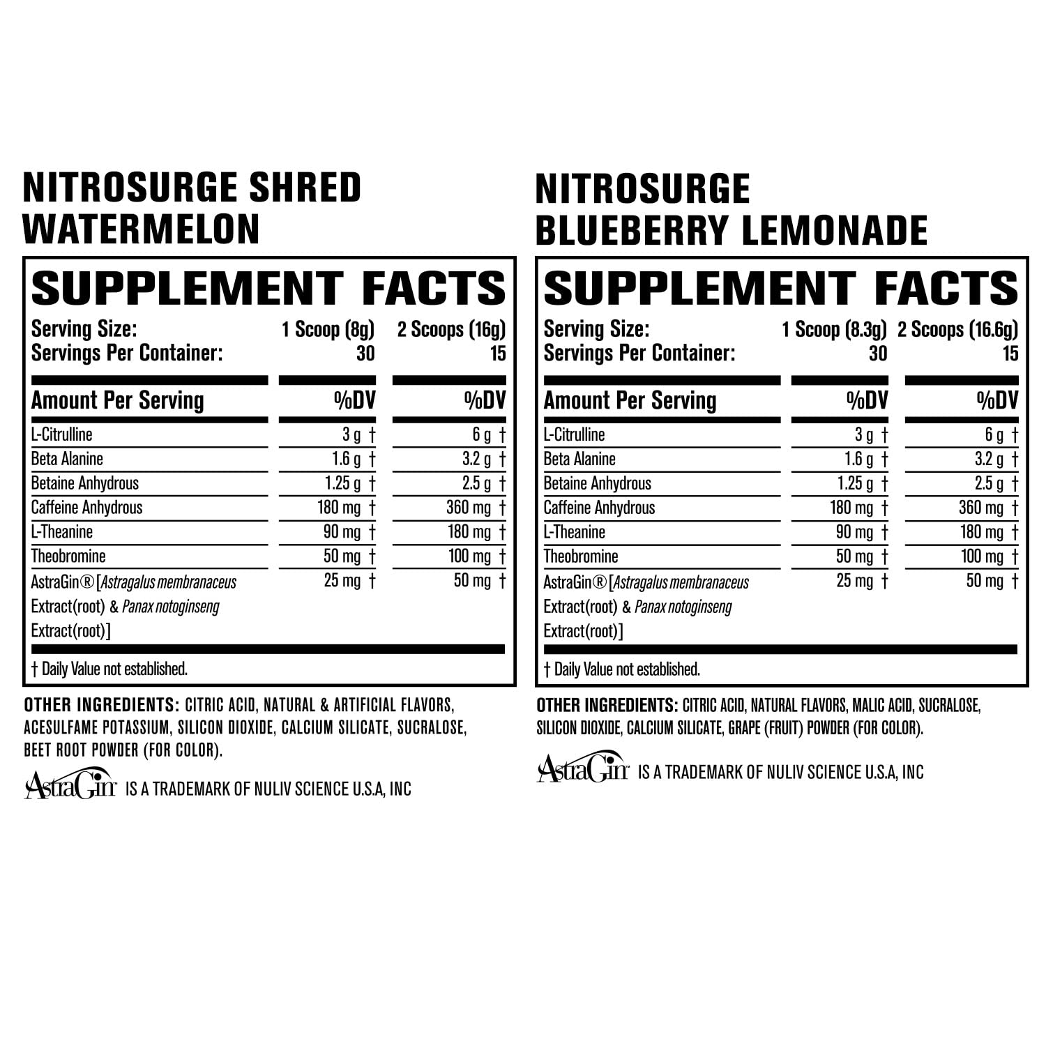 Jacked Factory Nitrosurge Pre-Workout in Blueberry Lemonade & Watermelon Nitrosurge Jacked Factory buy supplements canada