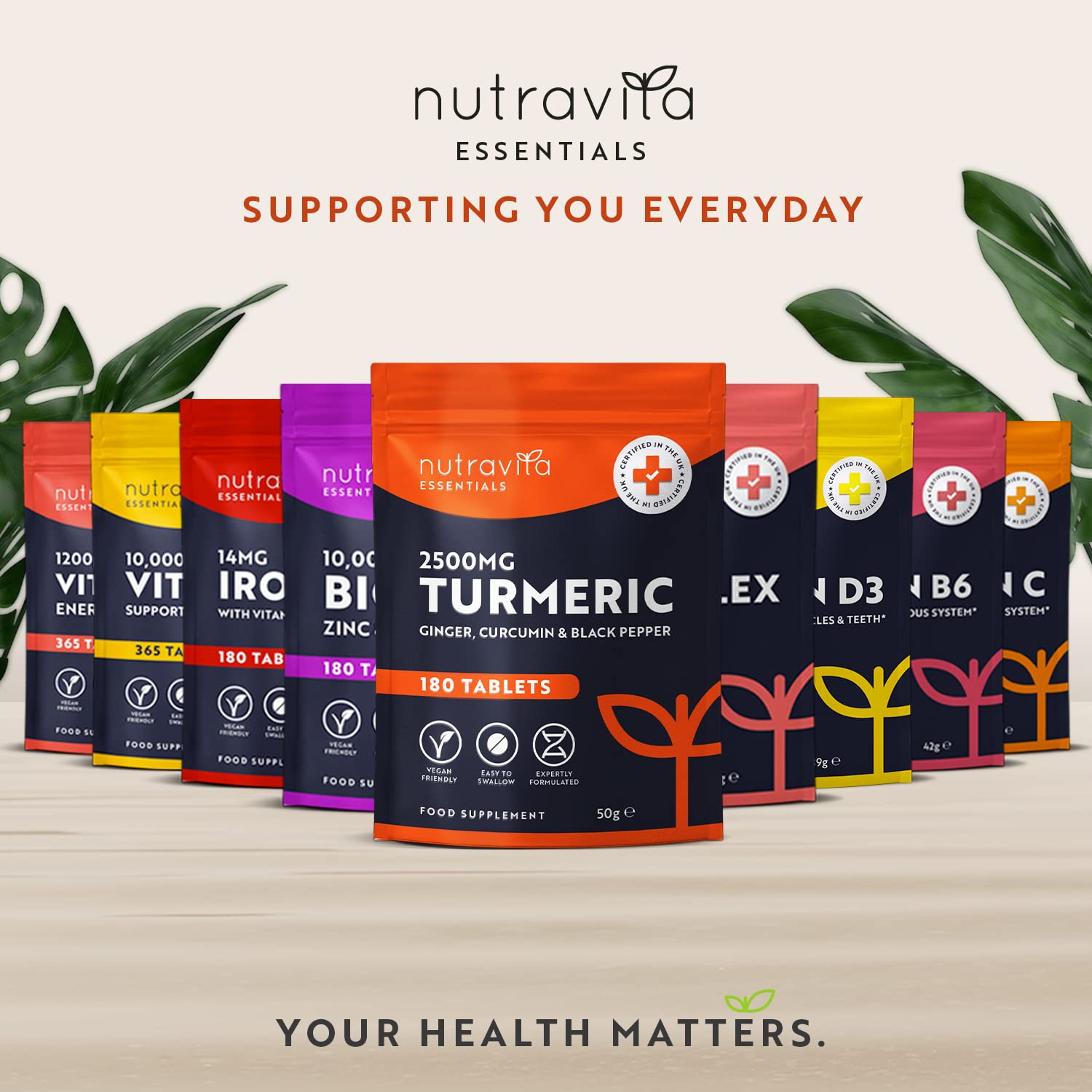 Nutravita Turmeric Tablets 2500mg with Black Pepper & Ginger - 180 High Strength Tumeric Nutravita buy supplements canada